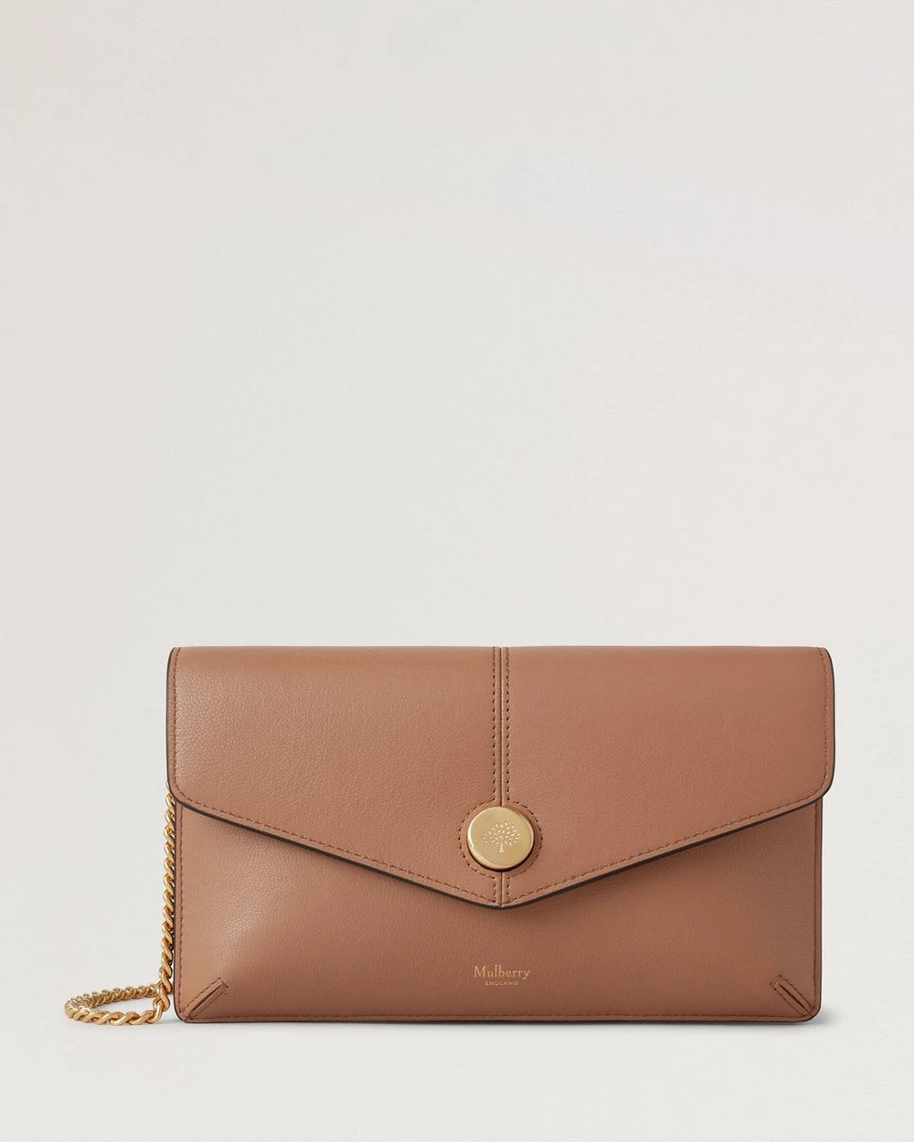 Press Stud Pochette on Chain, Sable