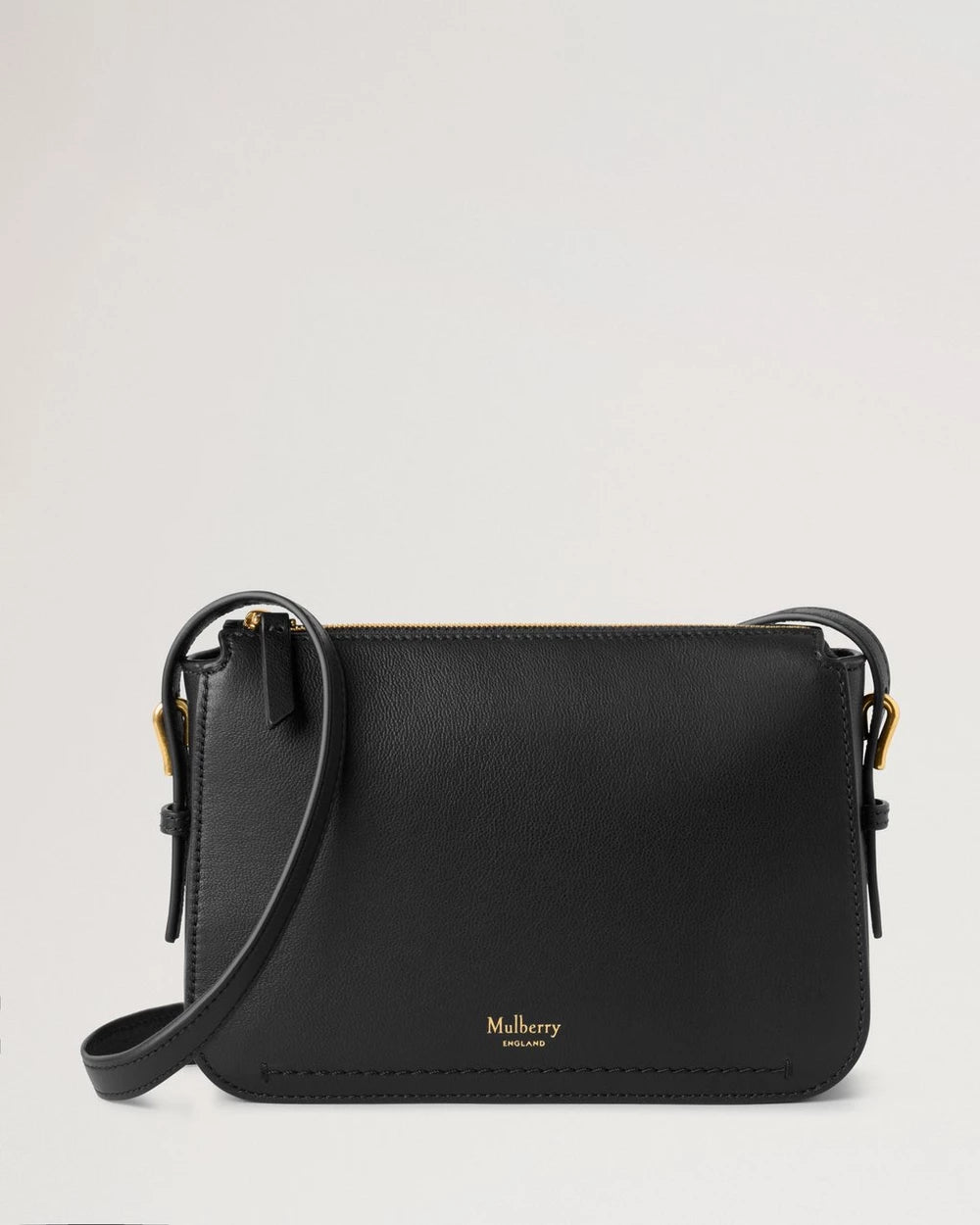 Clovelly Pouch, Black Micro Classic Grain