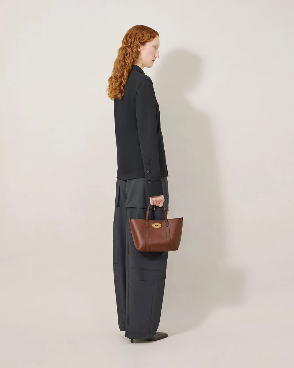 Mini Bayswater-väska, ek tvåfärgad