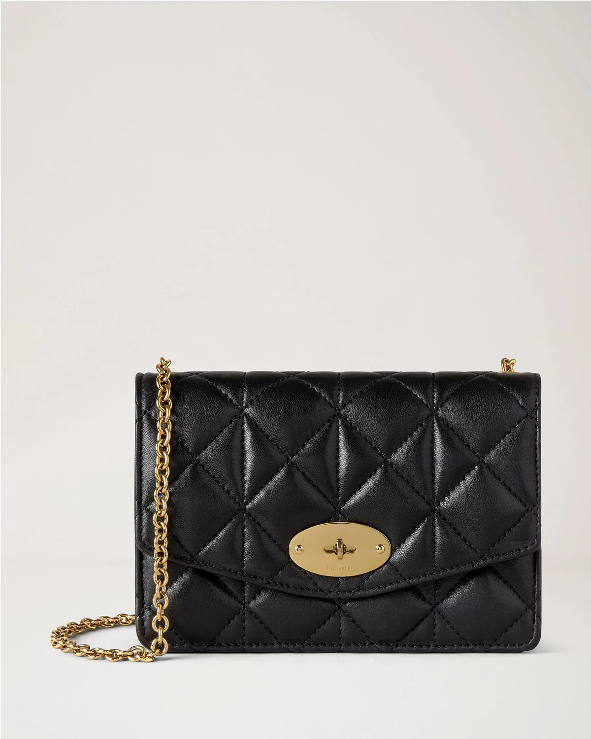 Liten Darley, svart quiltad nappa