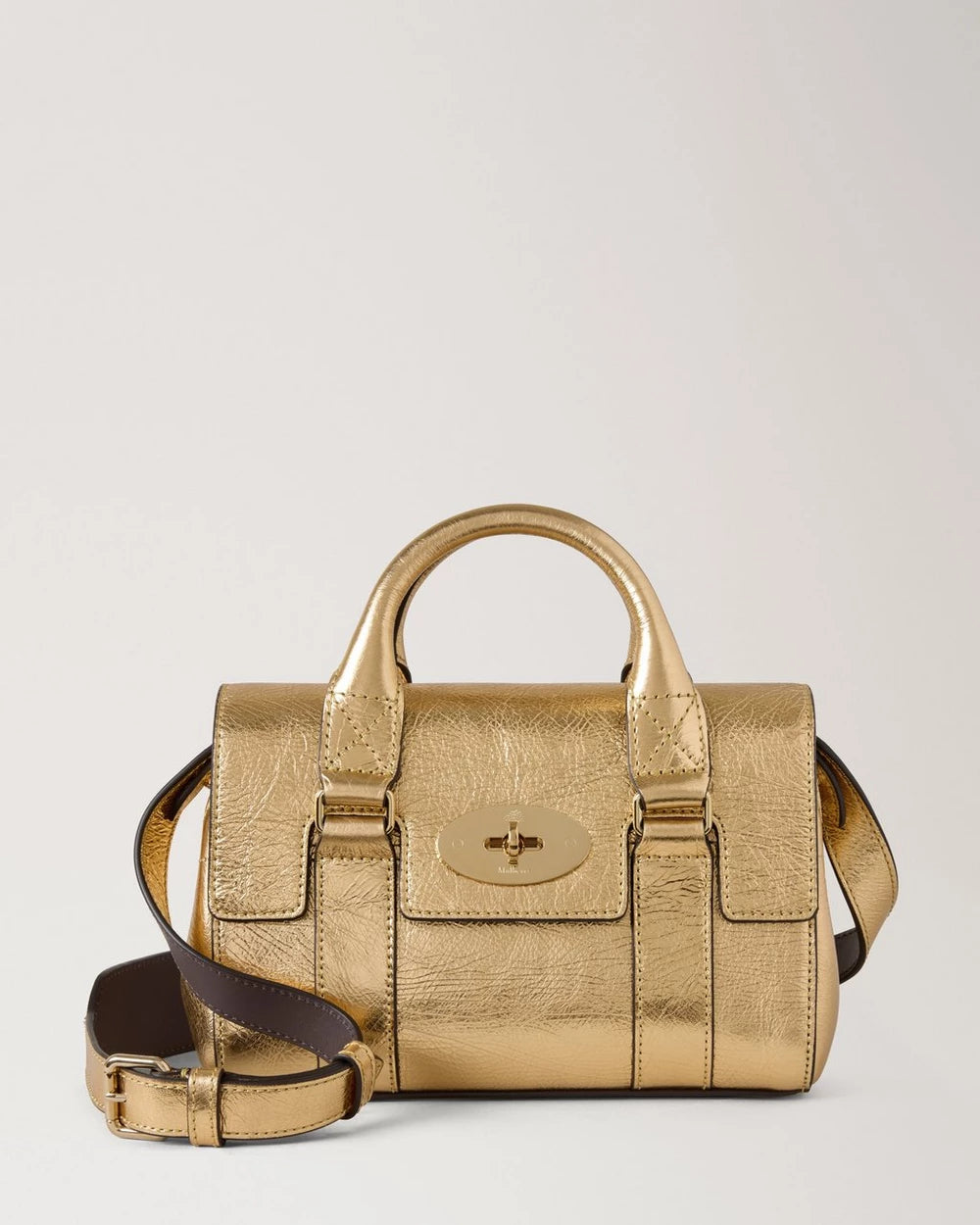Mini Bayswater, Somerset Gold Grainy Metallic