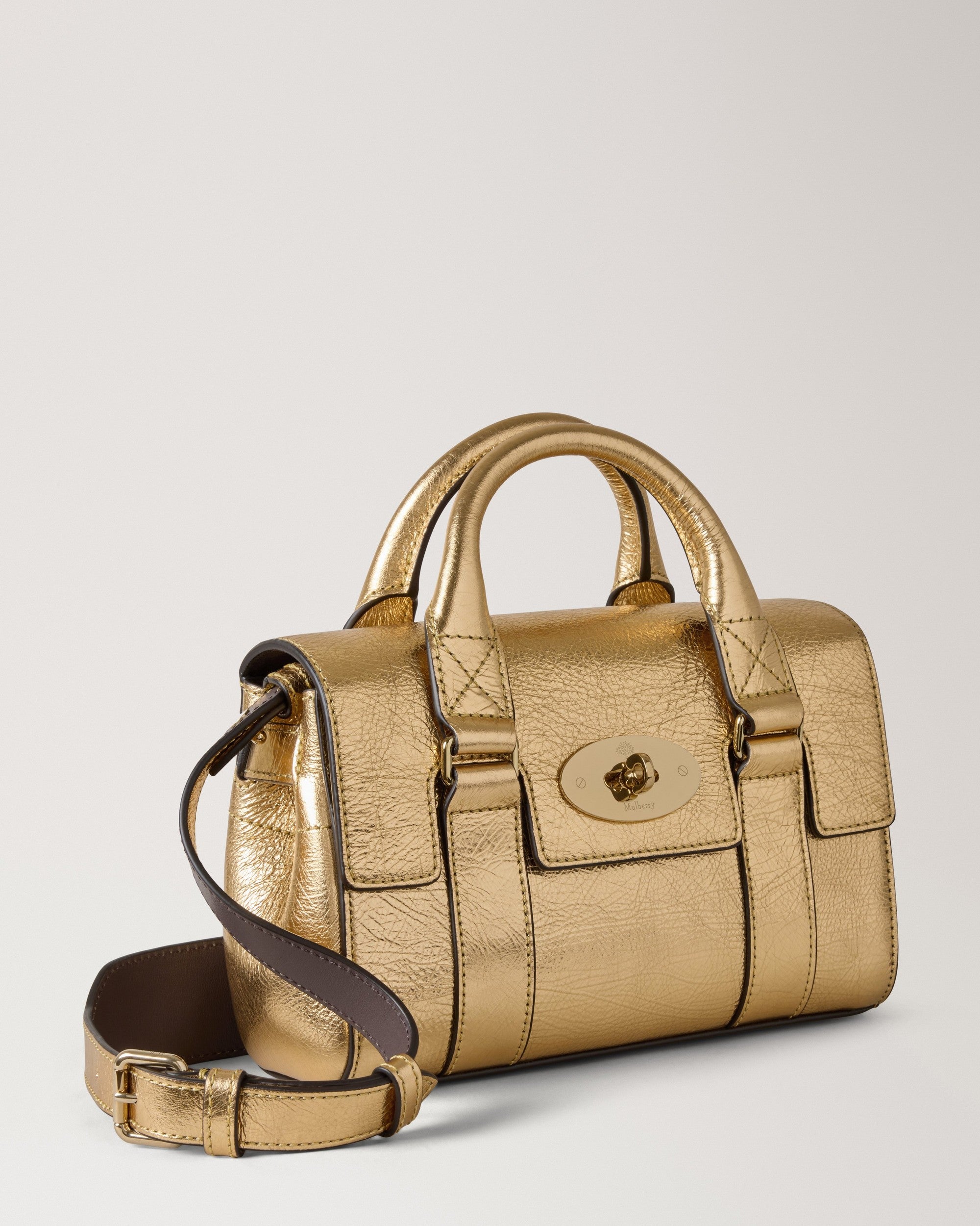 Mini Bayswater, Somerset Gold Grainy Metallic