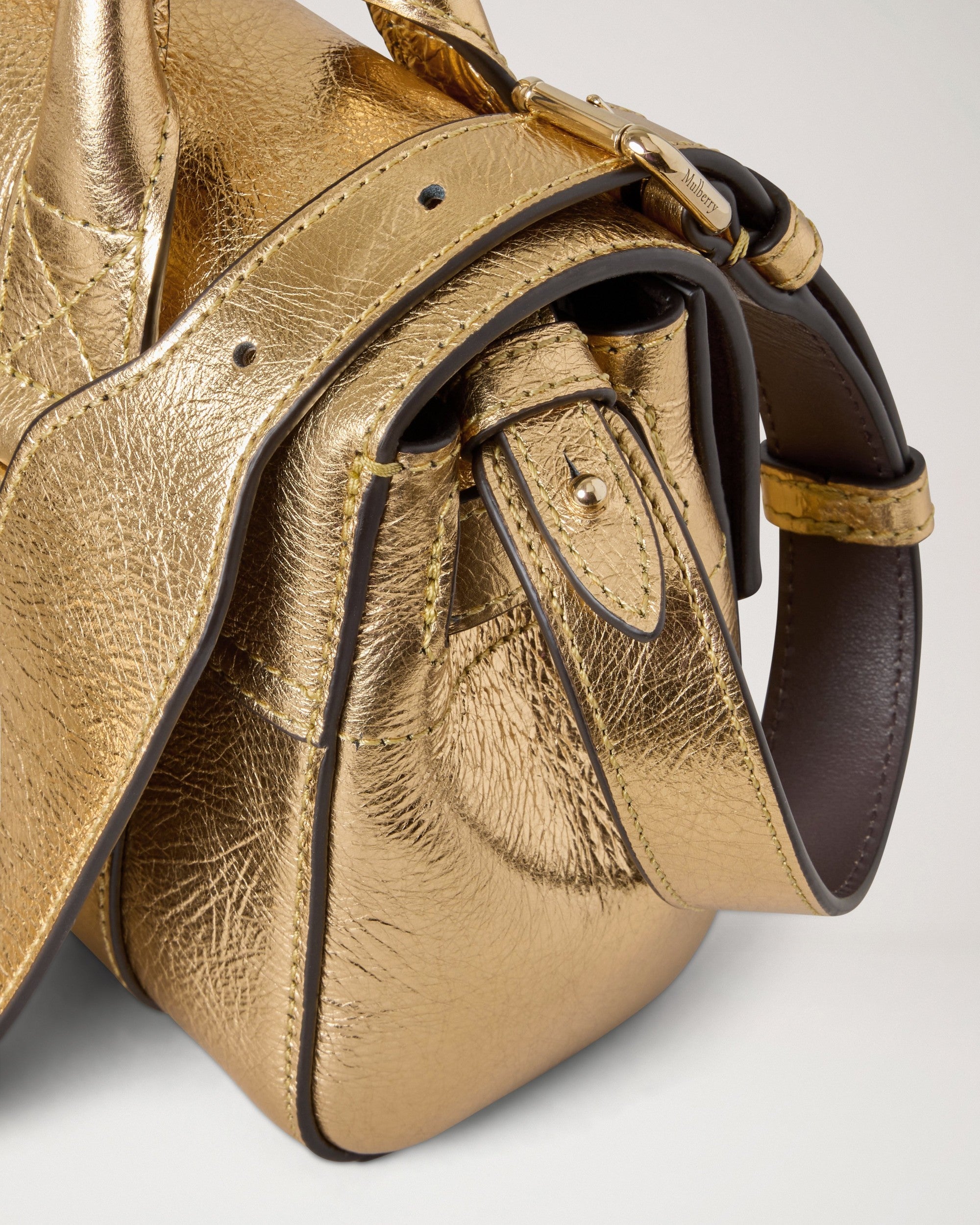 Mini Bayswater, Somerset Gold Grainy Metallic