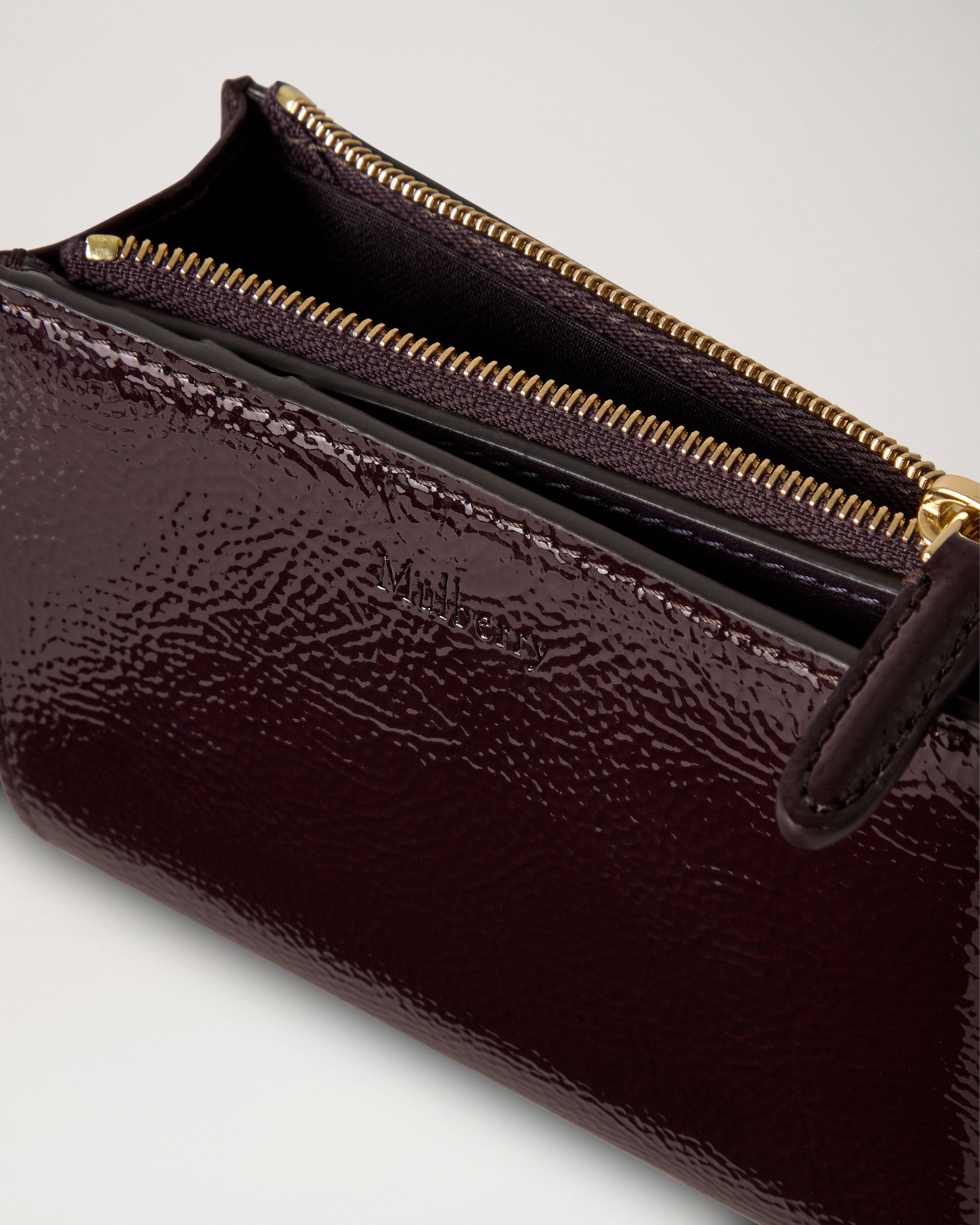 Continental Bifold Zipped Wallet, Deep Aubergine
