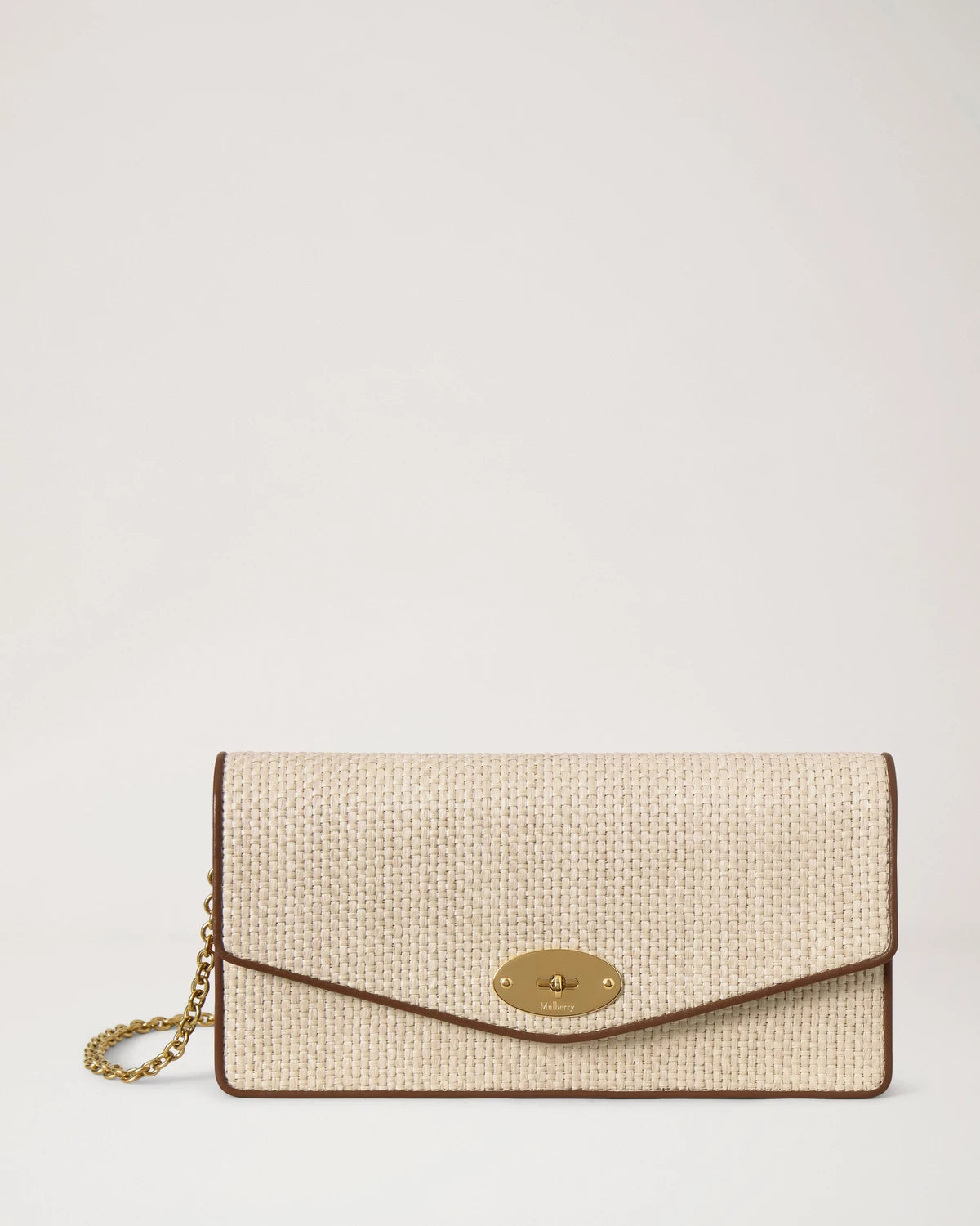 Darley Clutch, Raffia Ecrü-Bright Oak