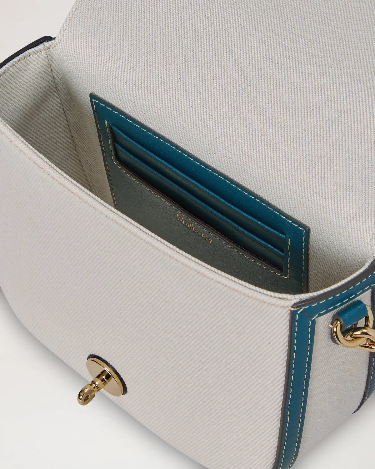 Small Darley Satchel Natural & Out of the Blue Canvas