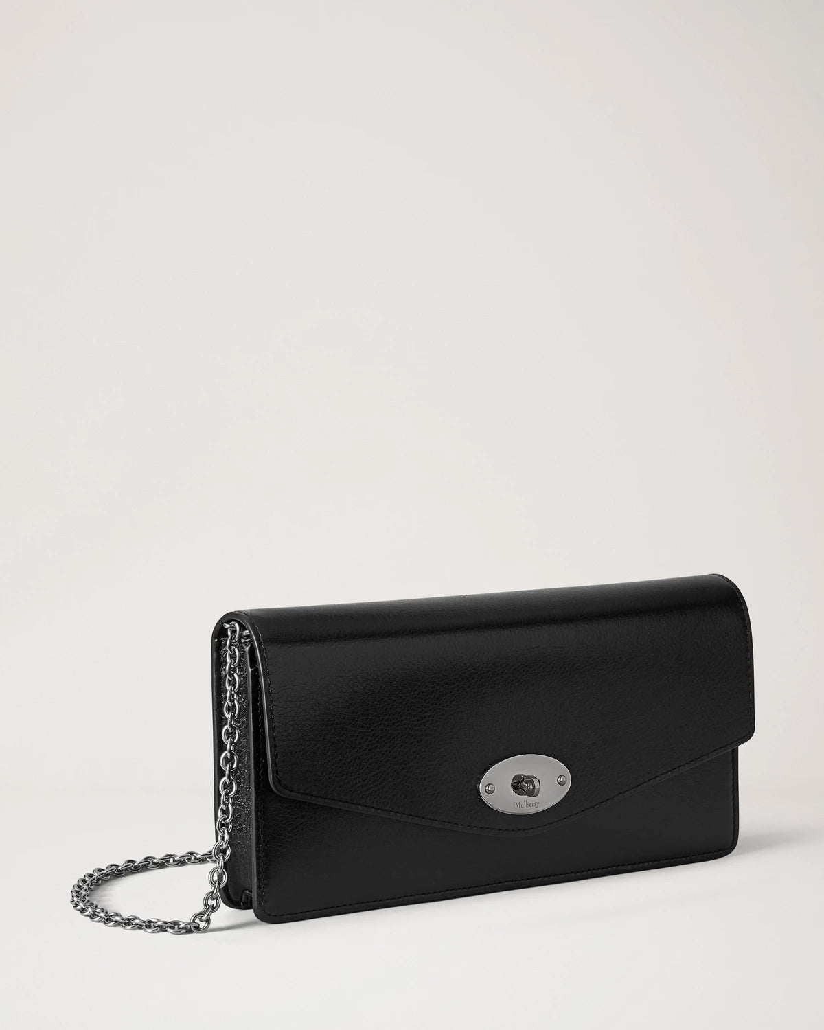 Darley Clutch, schwarzes Hochglanzleder