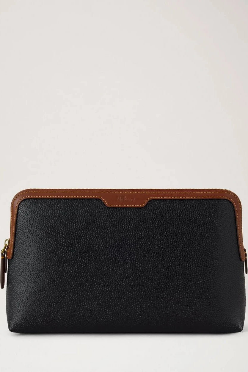 Medium Cosmetic Pouch, Black -  Cognac
