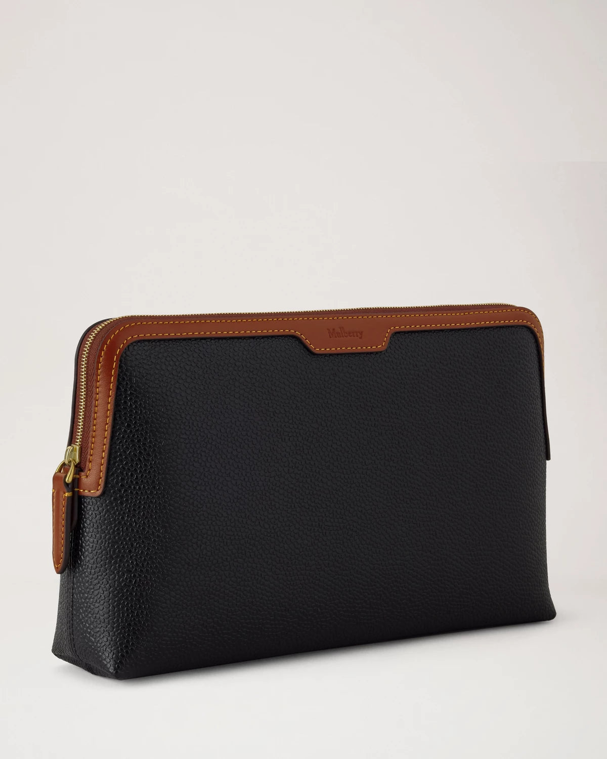 Medium Cosmetic Pouch, Black -  Cognac