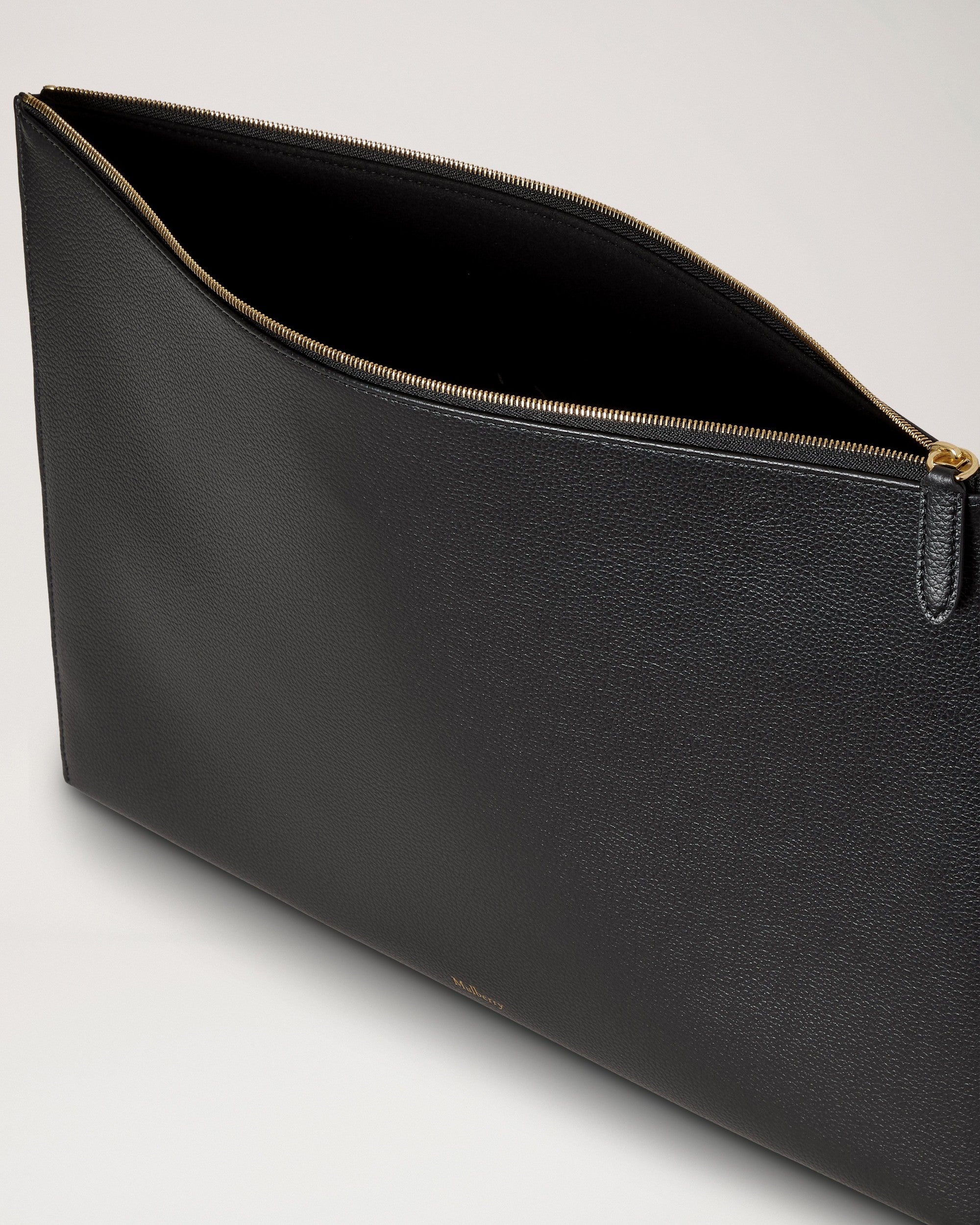 Large Zipped Flat Pouch, Black