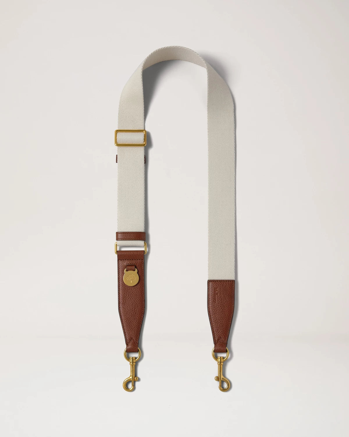 Medallion Webbing Strap, Oak & Natural Leather & Webbing