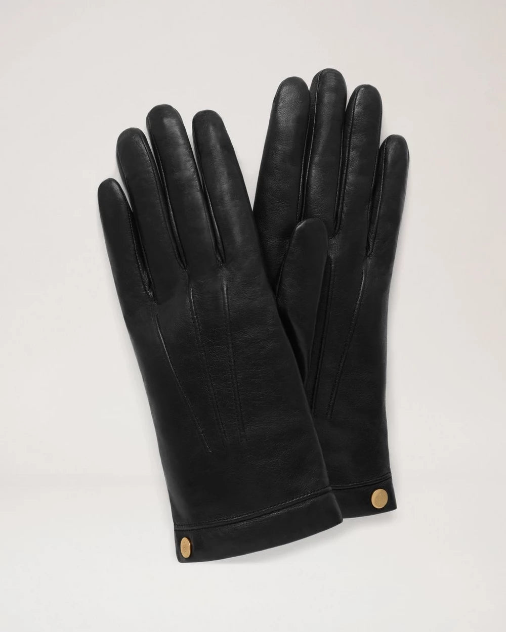 Soft Nappa Gloves, Black - Skindhandsker med cashmere foer