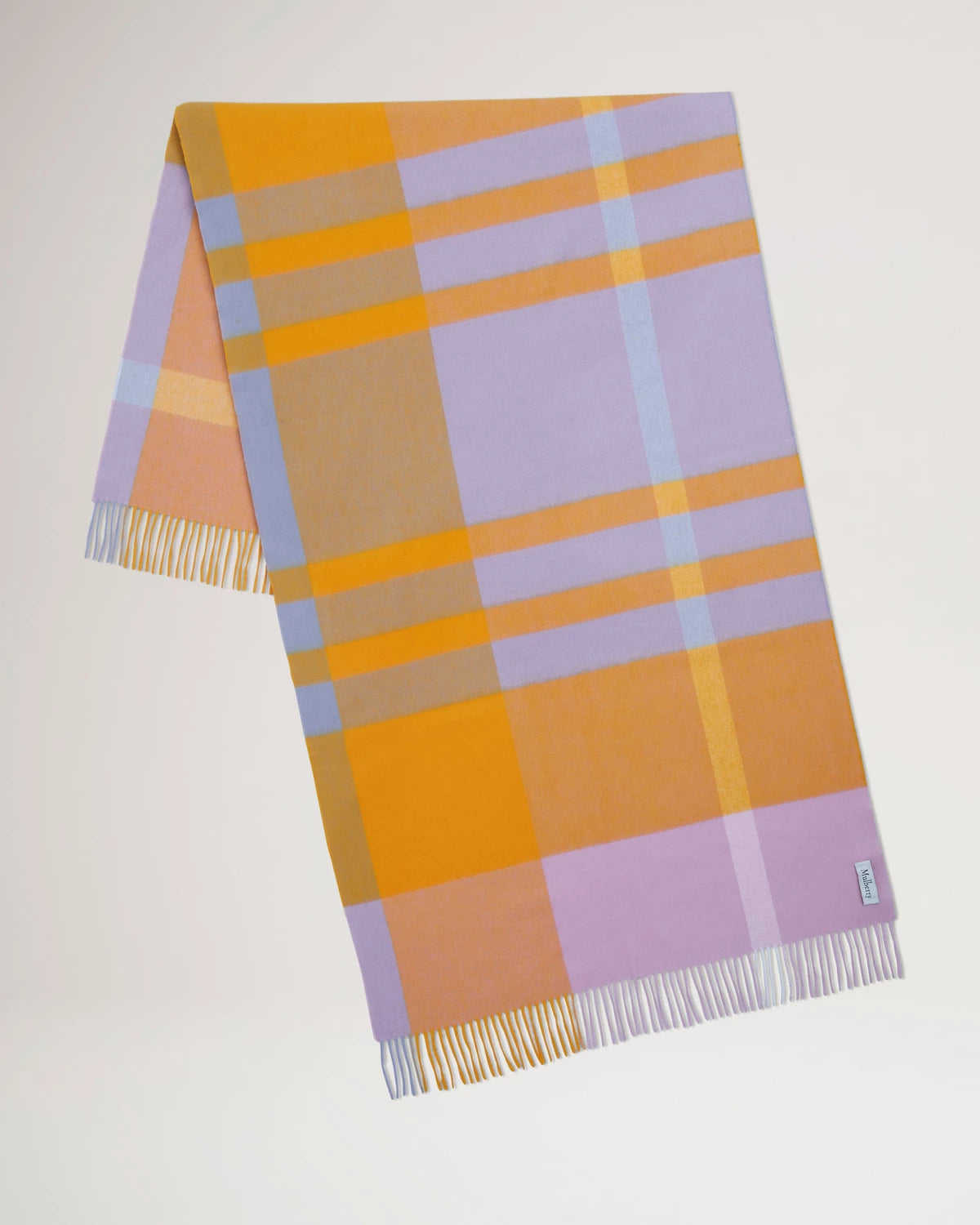 Large Check Scarf, Powder Rose - Double Yellow