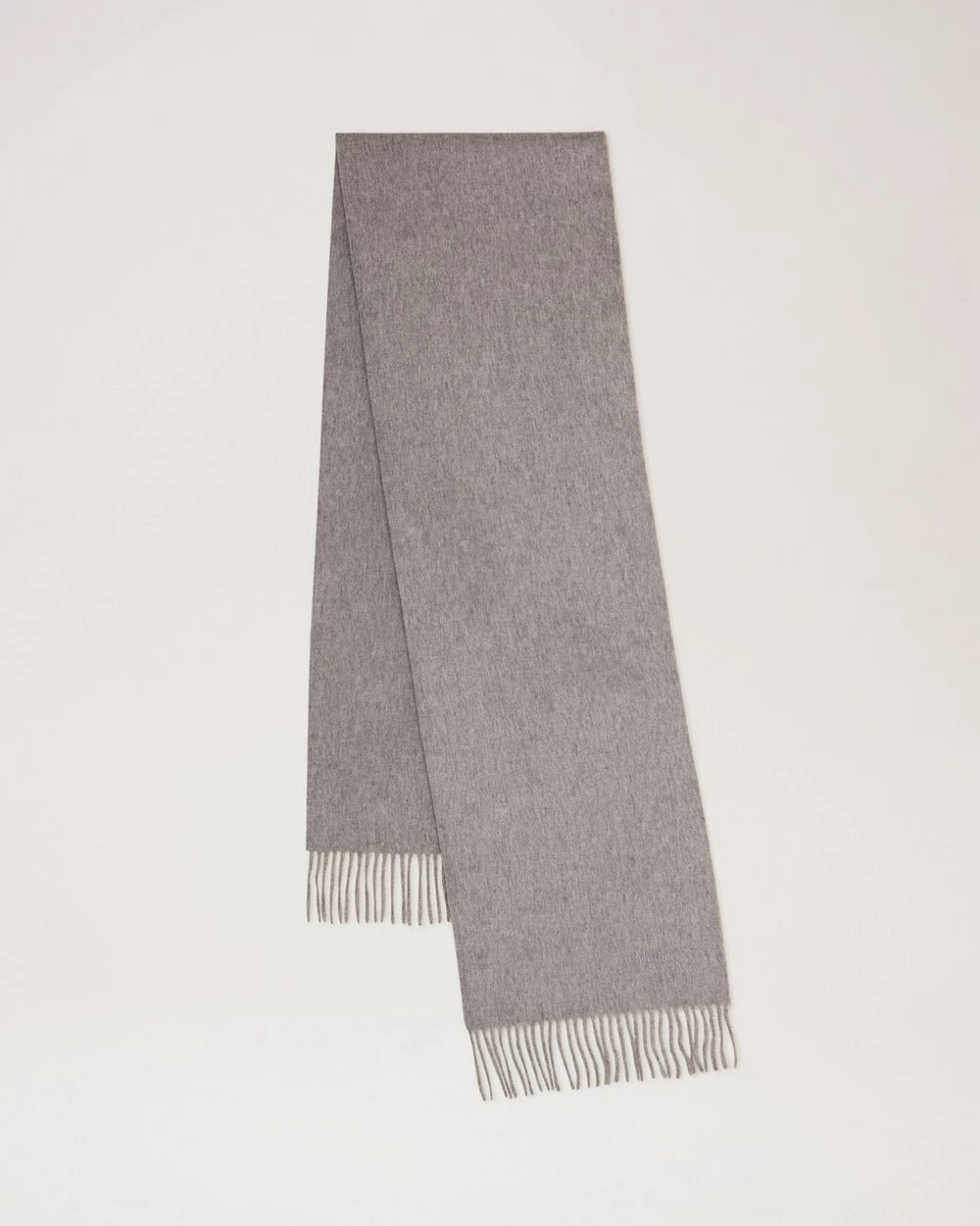 Small Solid Merino Wool Scarf, Light Grey