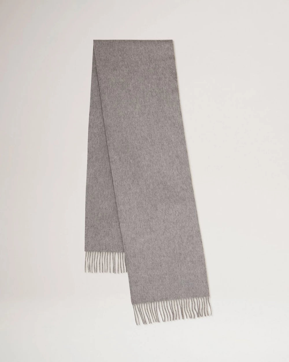 Small Solid Merino Wool Scarf, Light Grey