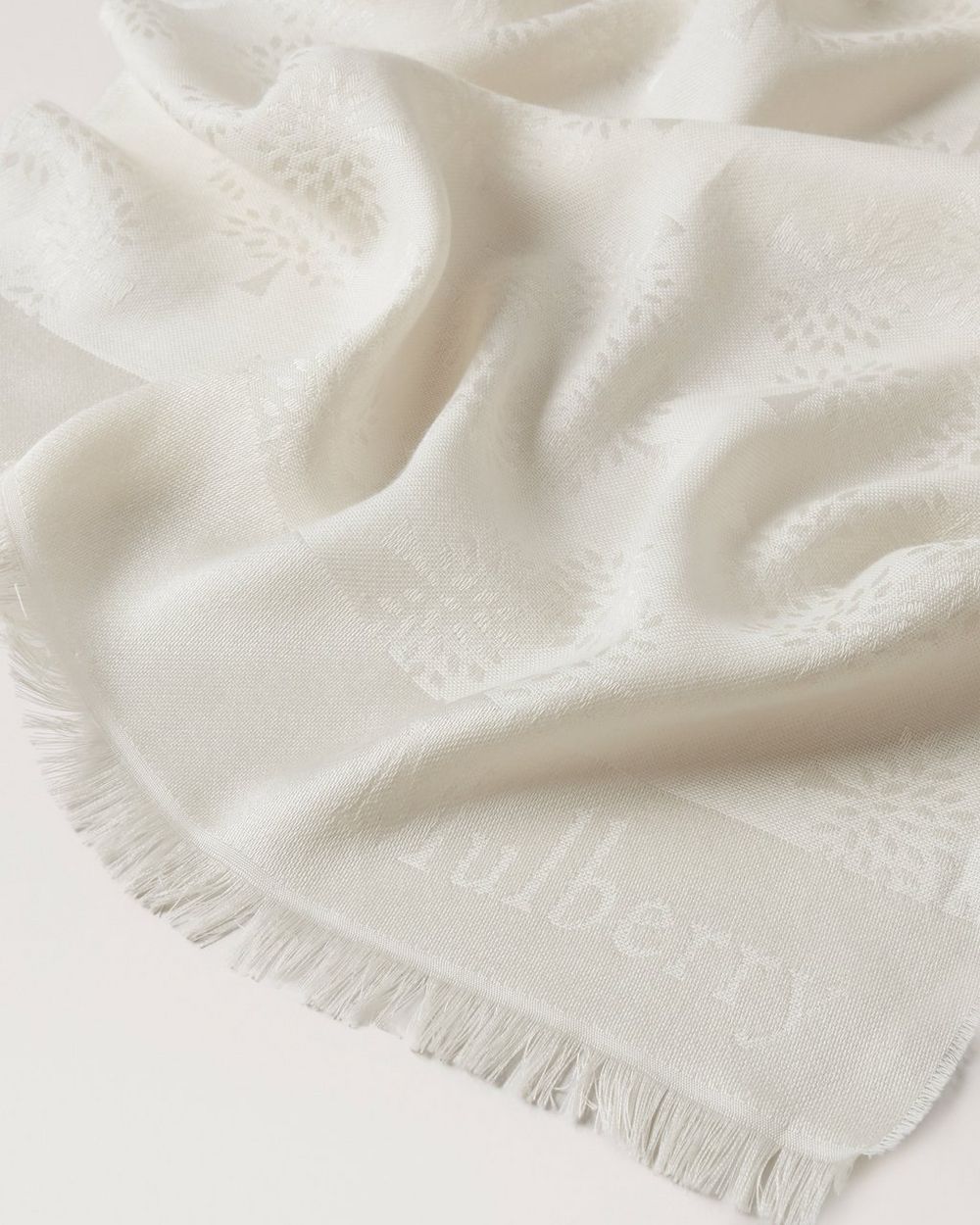 Tree Rectangular Scarf, Cream