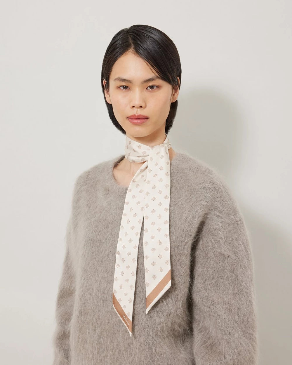 Tree Skinny Scarf, Eggshell