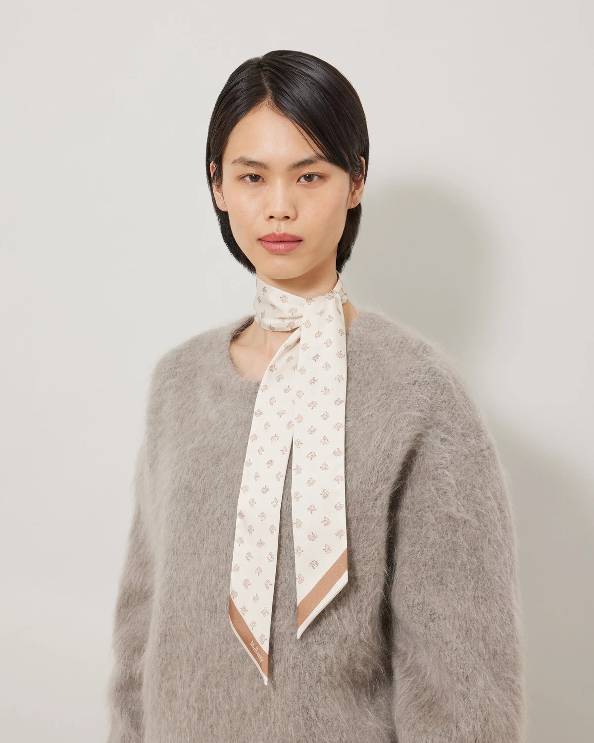 Tree Skinny Scarf, Eggshell