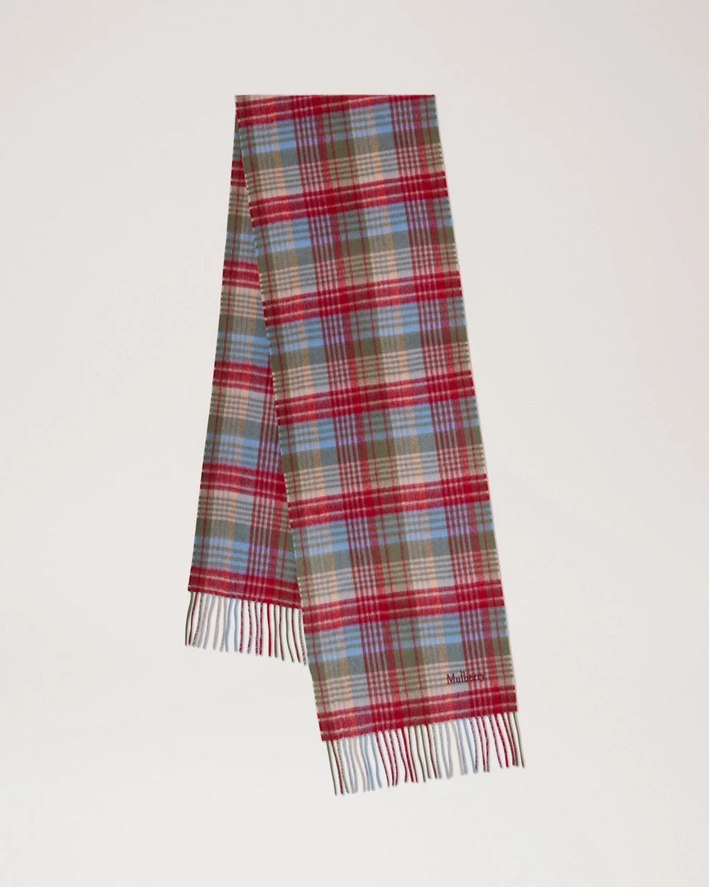 Heritage Check Scarf Moss / Sky Blue