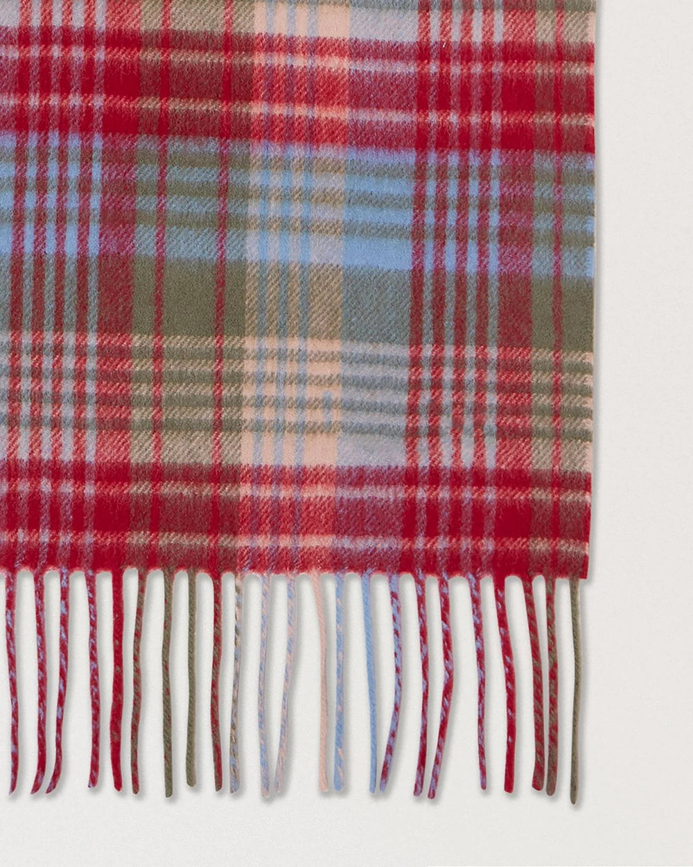 Heritage Check Scarf Moss / Sky Blue