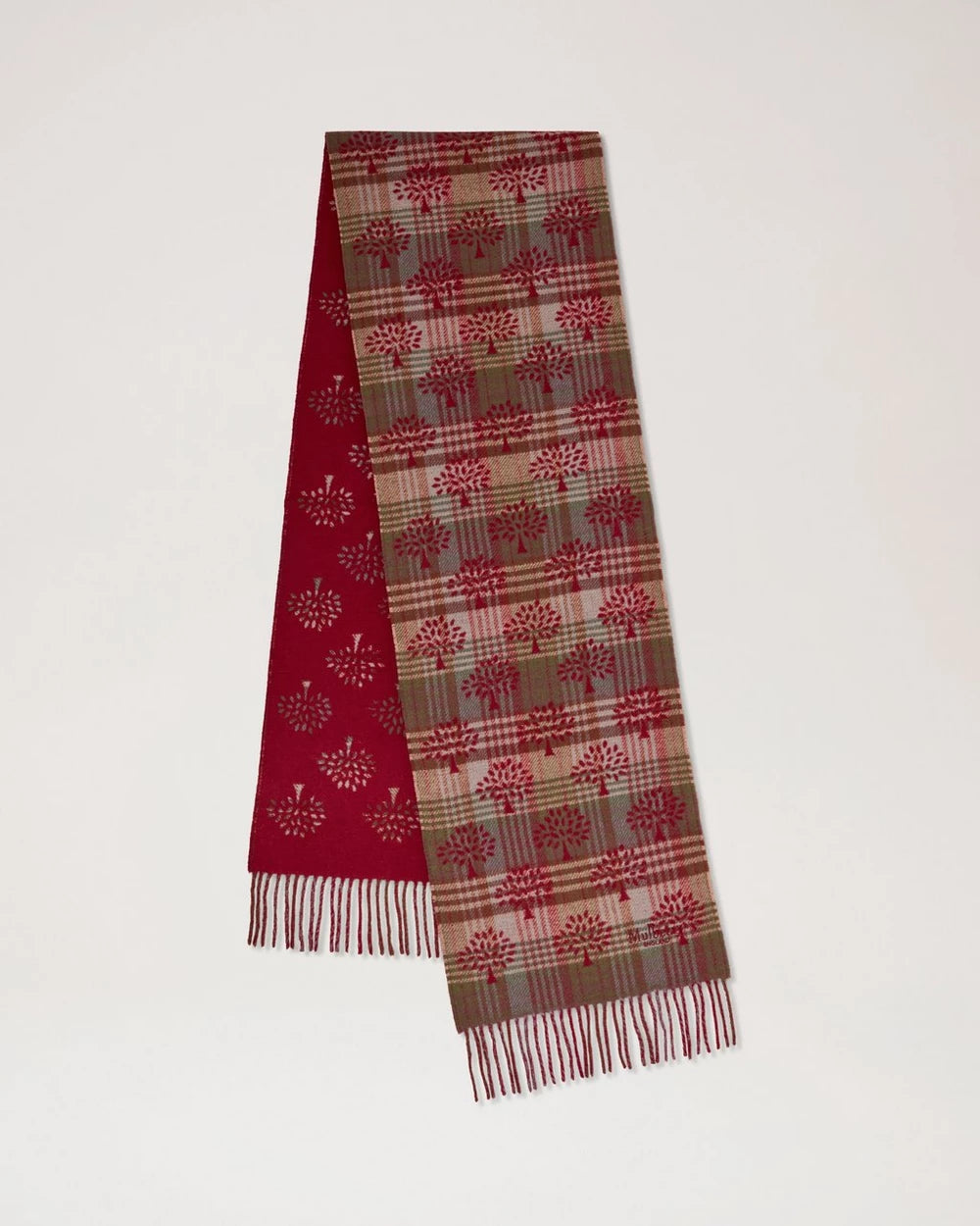 Heritage Check & Tree Scarf, Moss