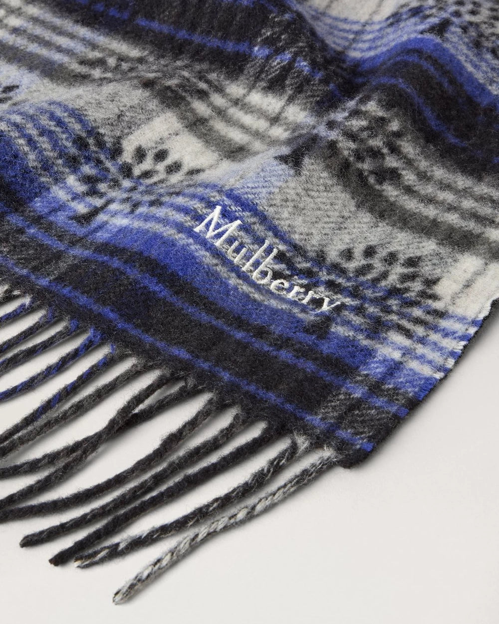 Heritage Check Halsduk, Svart - Koboltblå