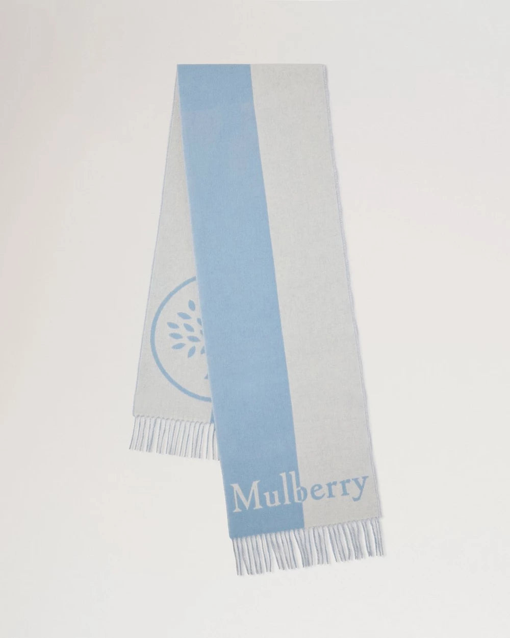 Reversible Muberry Tree Scarf, Eggshell-Poplin Blue