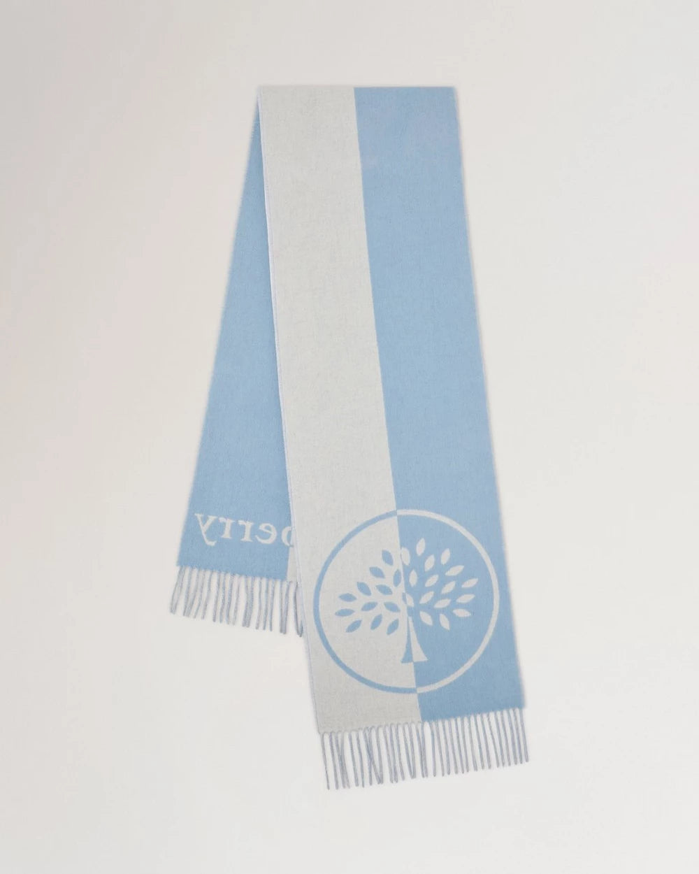 Reversible Muberry Tree Scarf, Eggshell-Poplin Blue