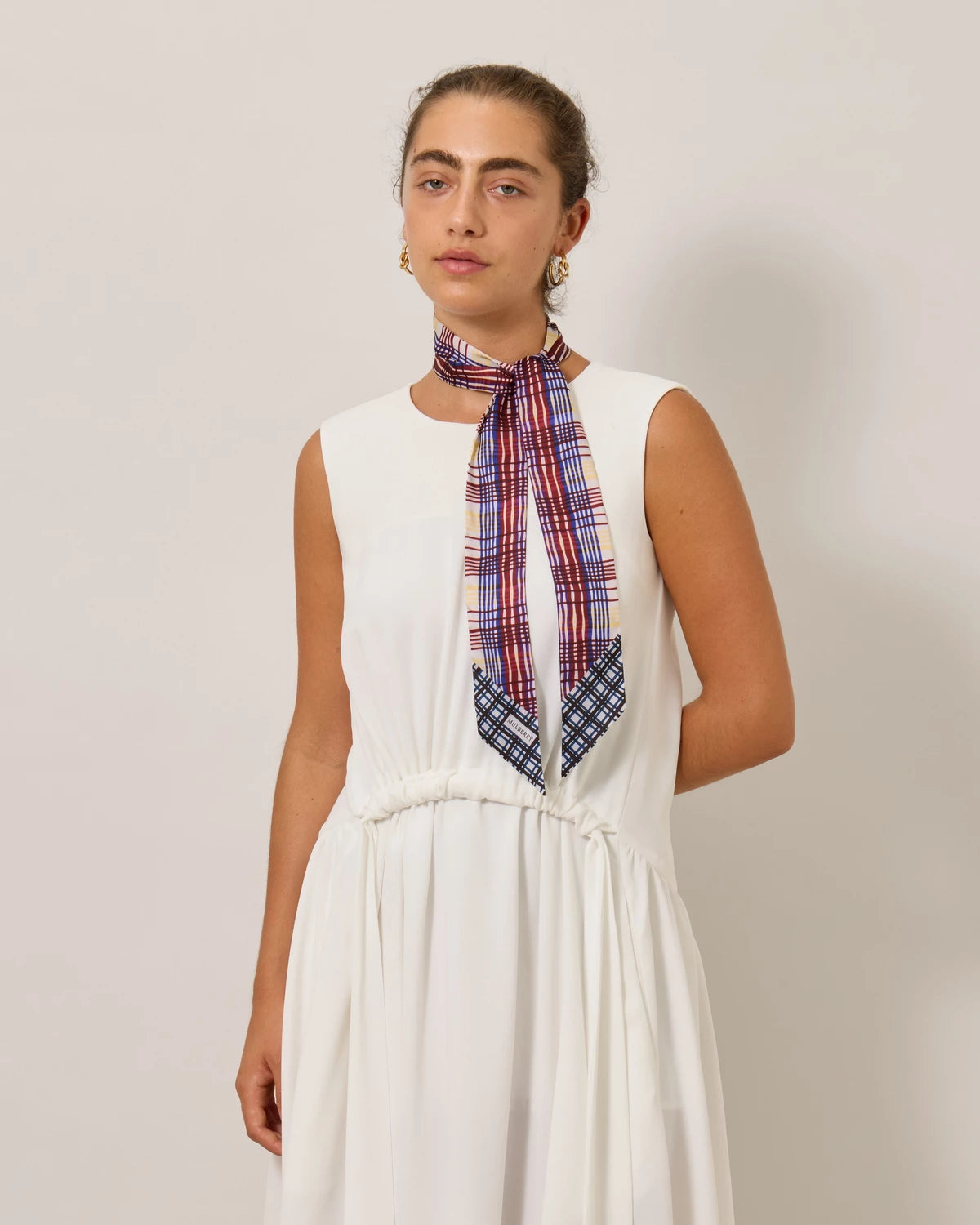 Skinny Scarf, Carnival Check Amethyst & Butter