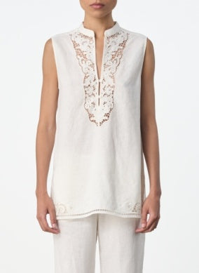 Gamar Embroidery Tunic, Ecrû