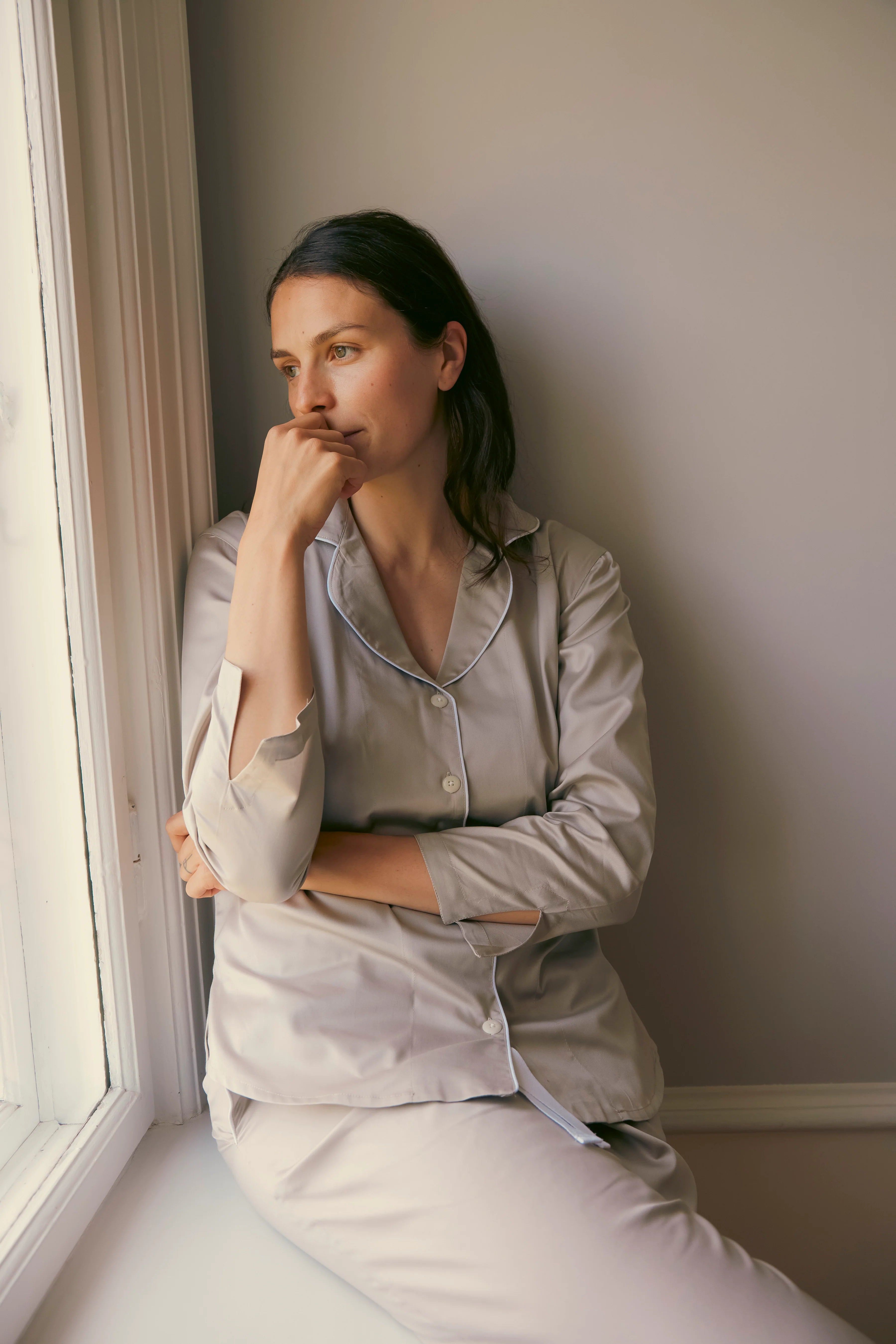 Fiona Py Bukser, Lys Beige - Grå