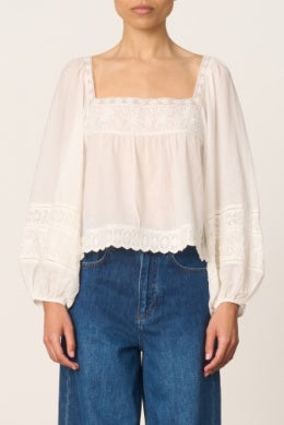 Giovanna Blouse Square Neck, Ecrü