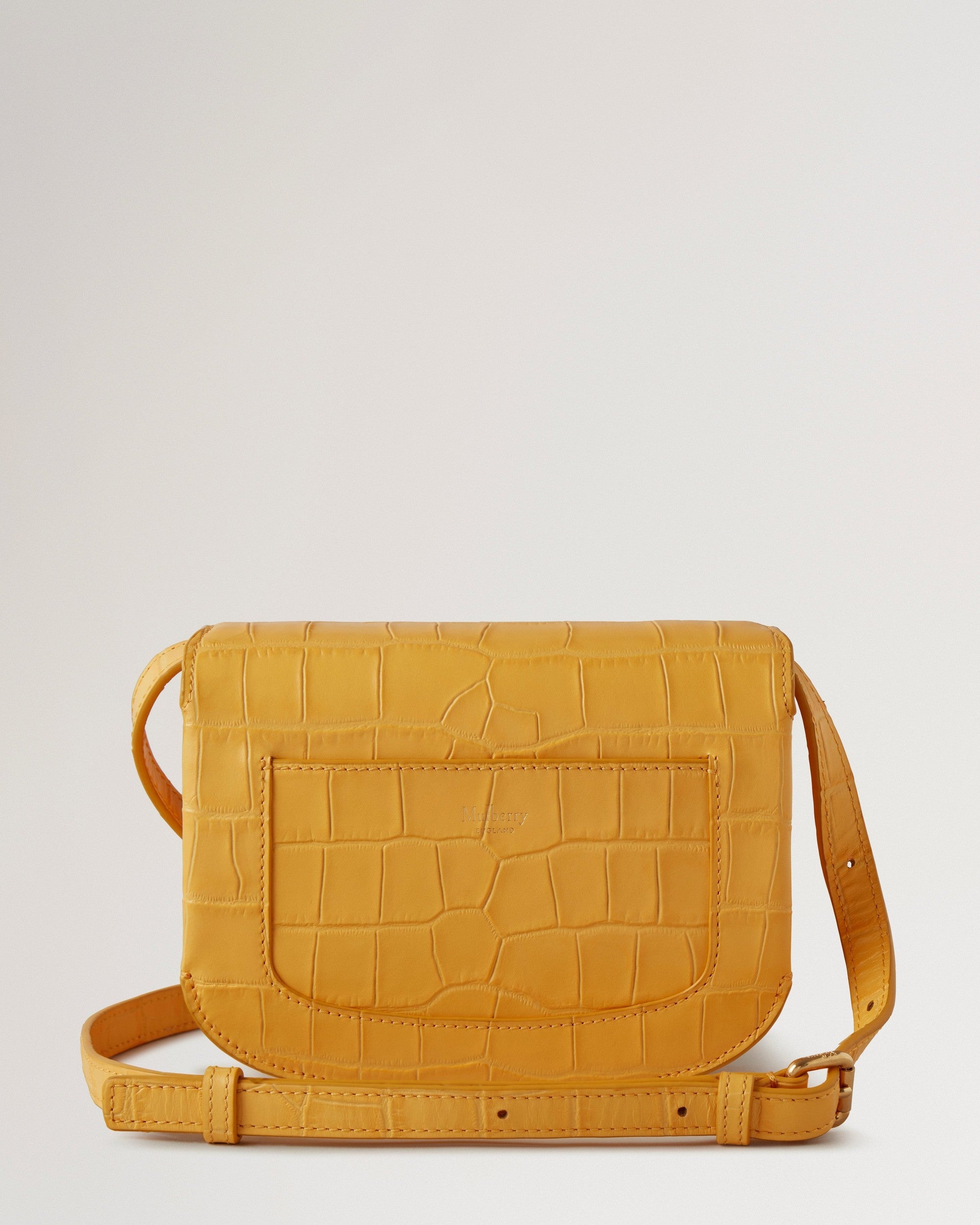 Liten Pimlico Satchelbag, gul Matt Croc