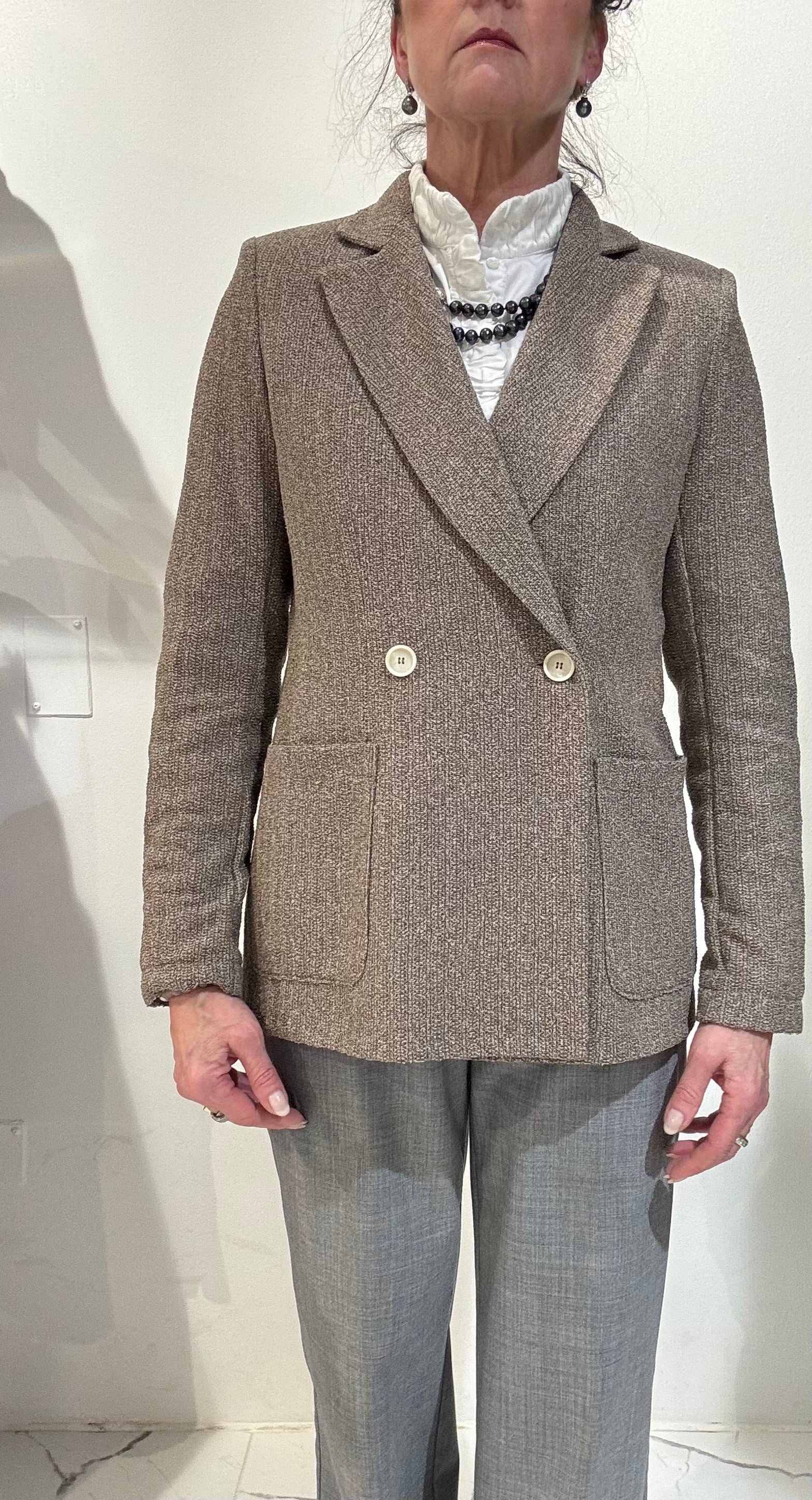 Blazer - Dubbelknäppt, Taupe