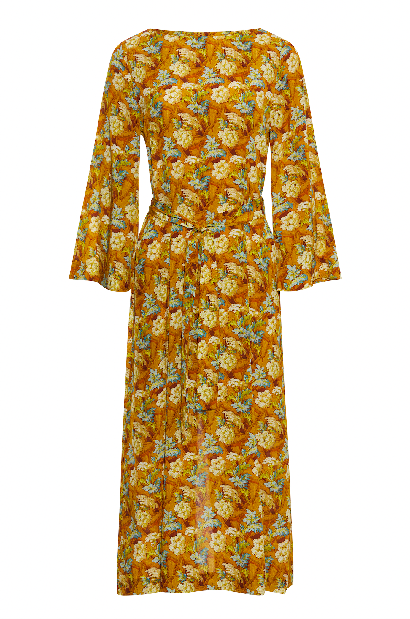 Hesian Dress, Golden Flower Print