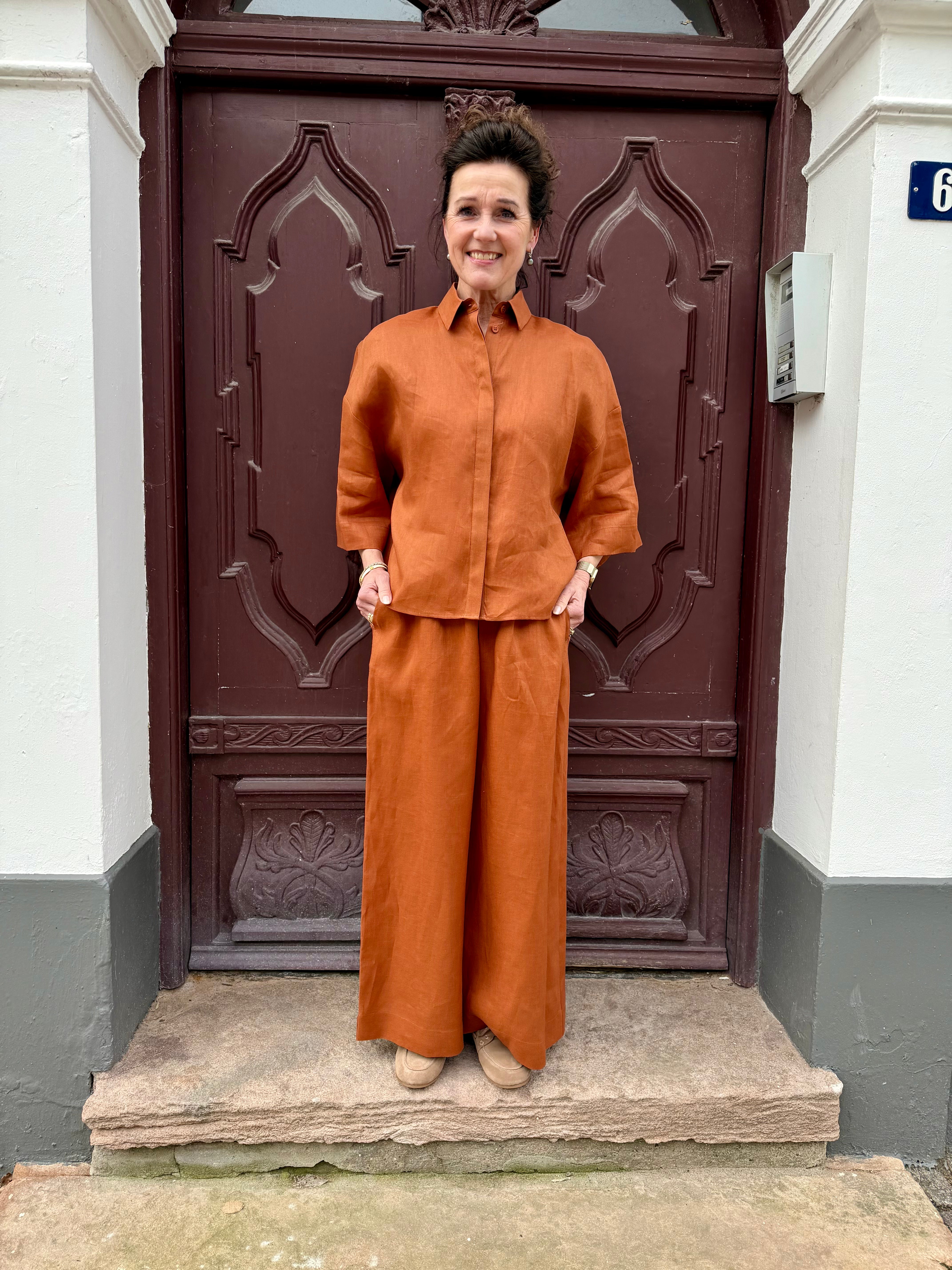 Rito Linen Shirt, Rust