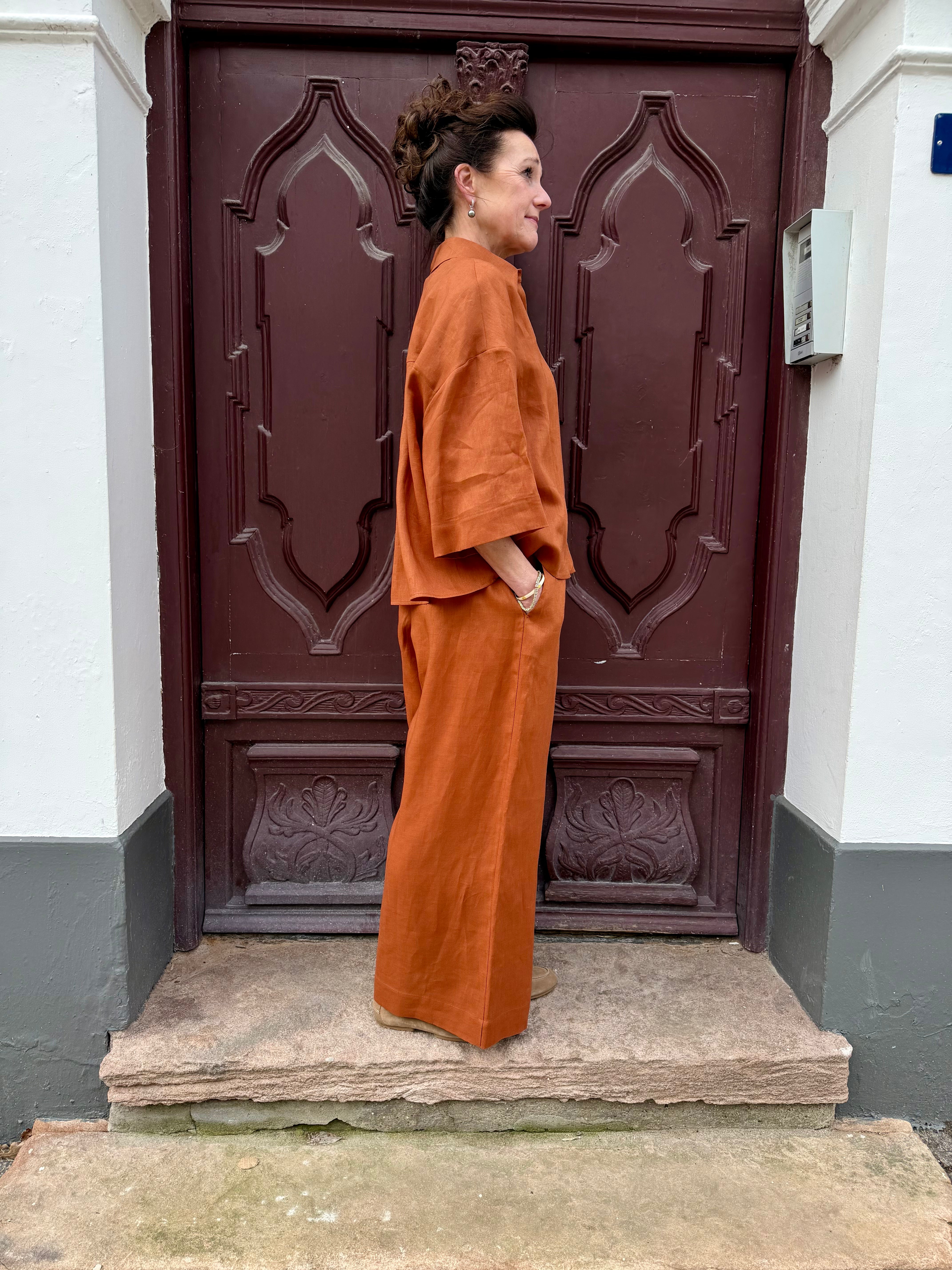 Cannetti Linen Trousers, Rust