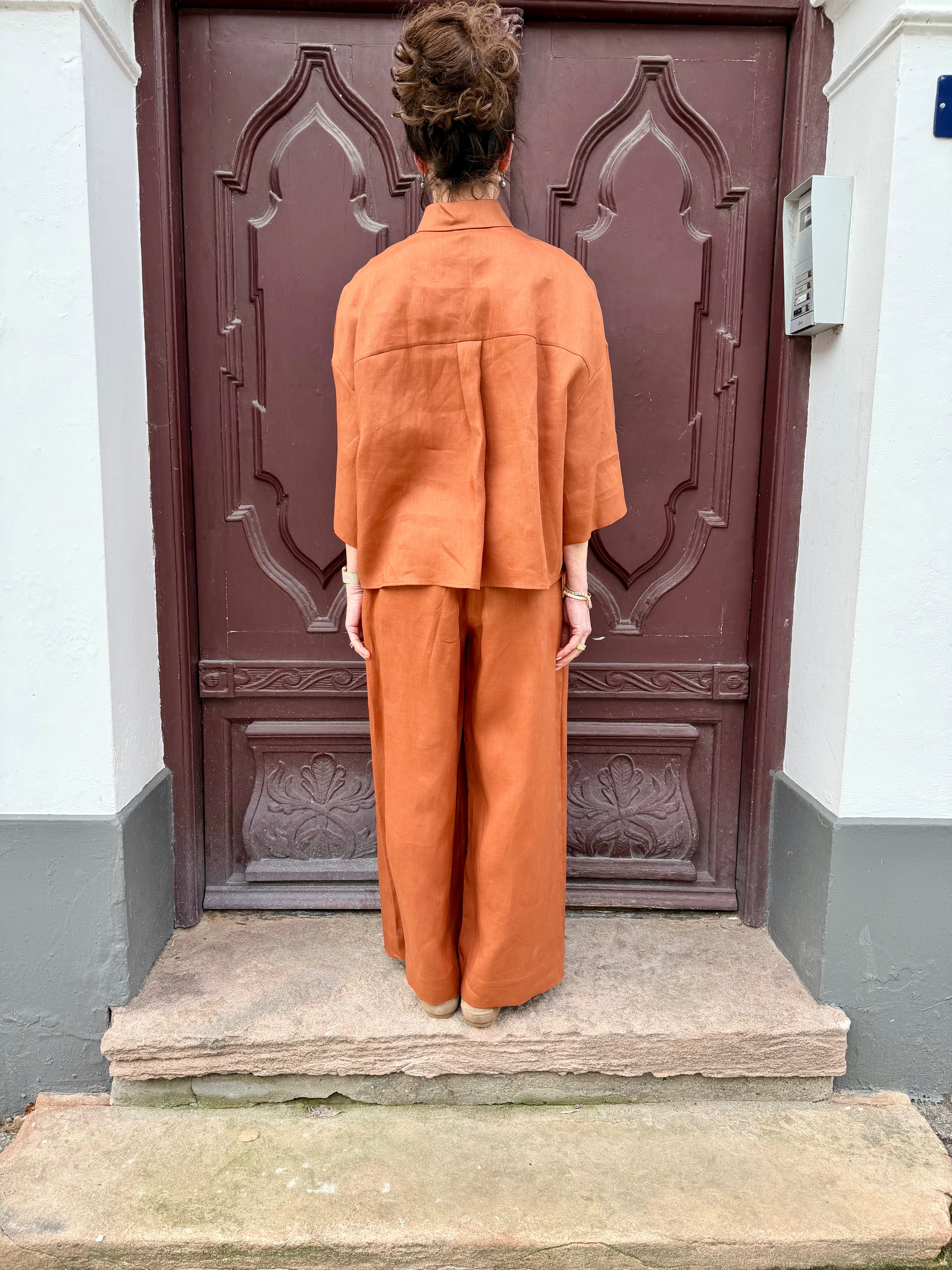 Rito Linen Shirt, Rust