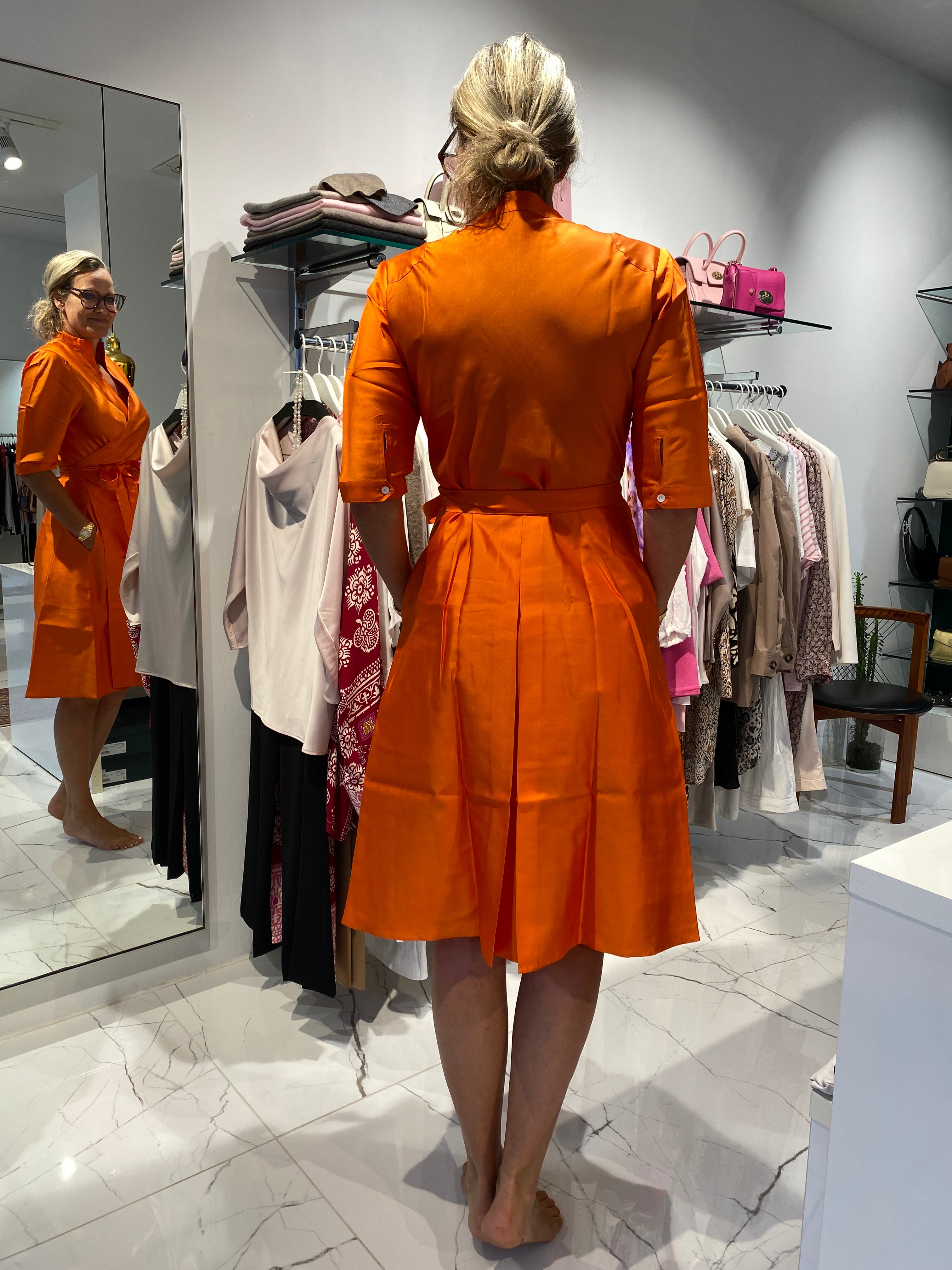 Sewing Wrap Dress, Orange