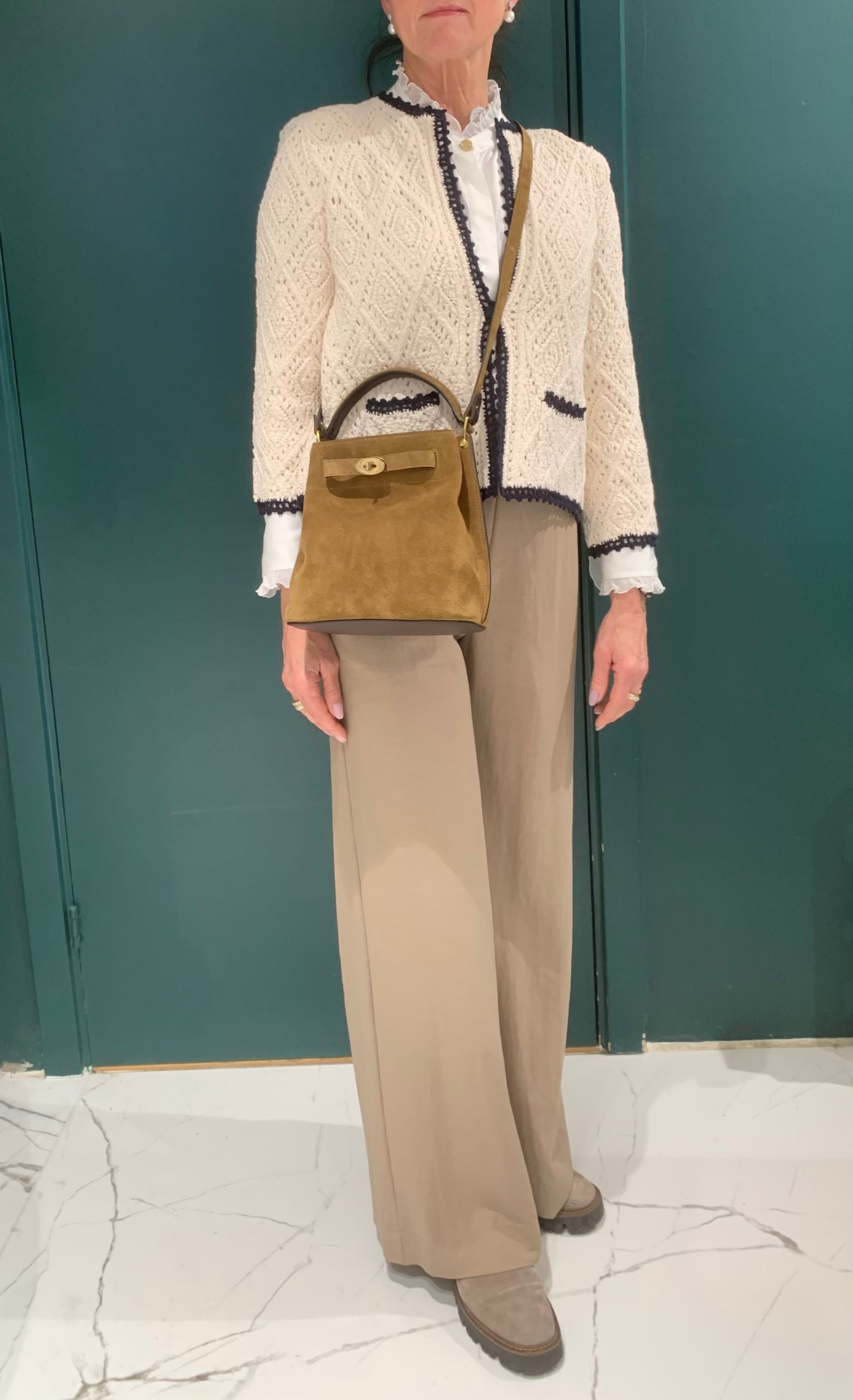 Goldia Cardigan, Ecrü / Marine