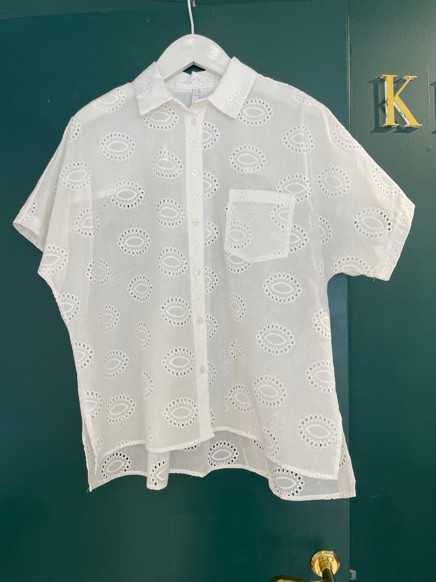 Skjorte med hulmønster, Camicia Bianco