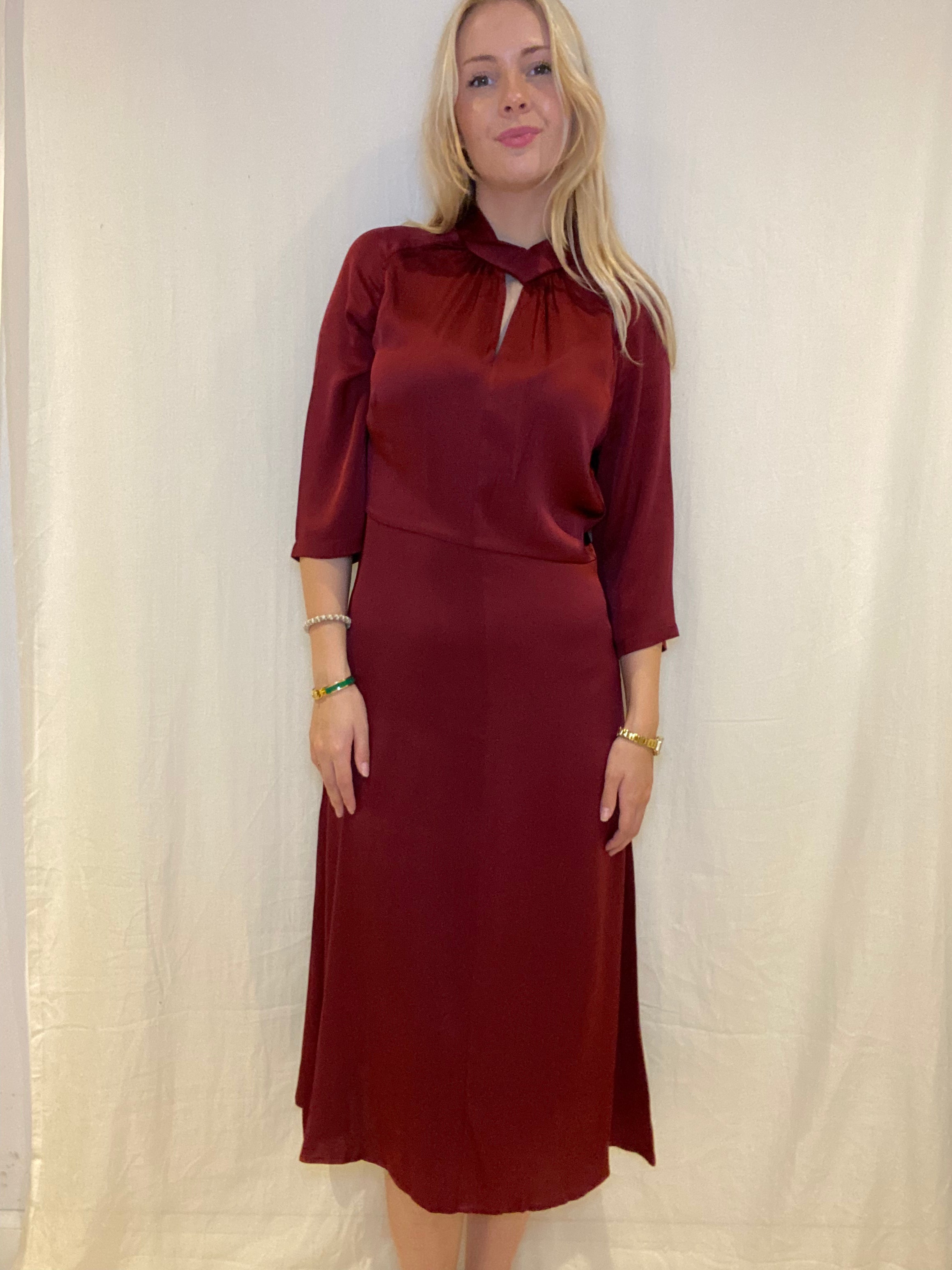 Florentina Dress Nack Twist, Burgundy