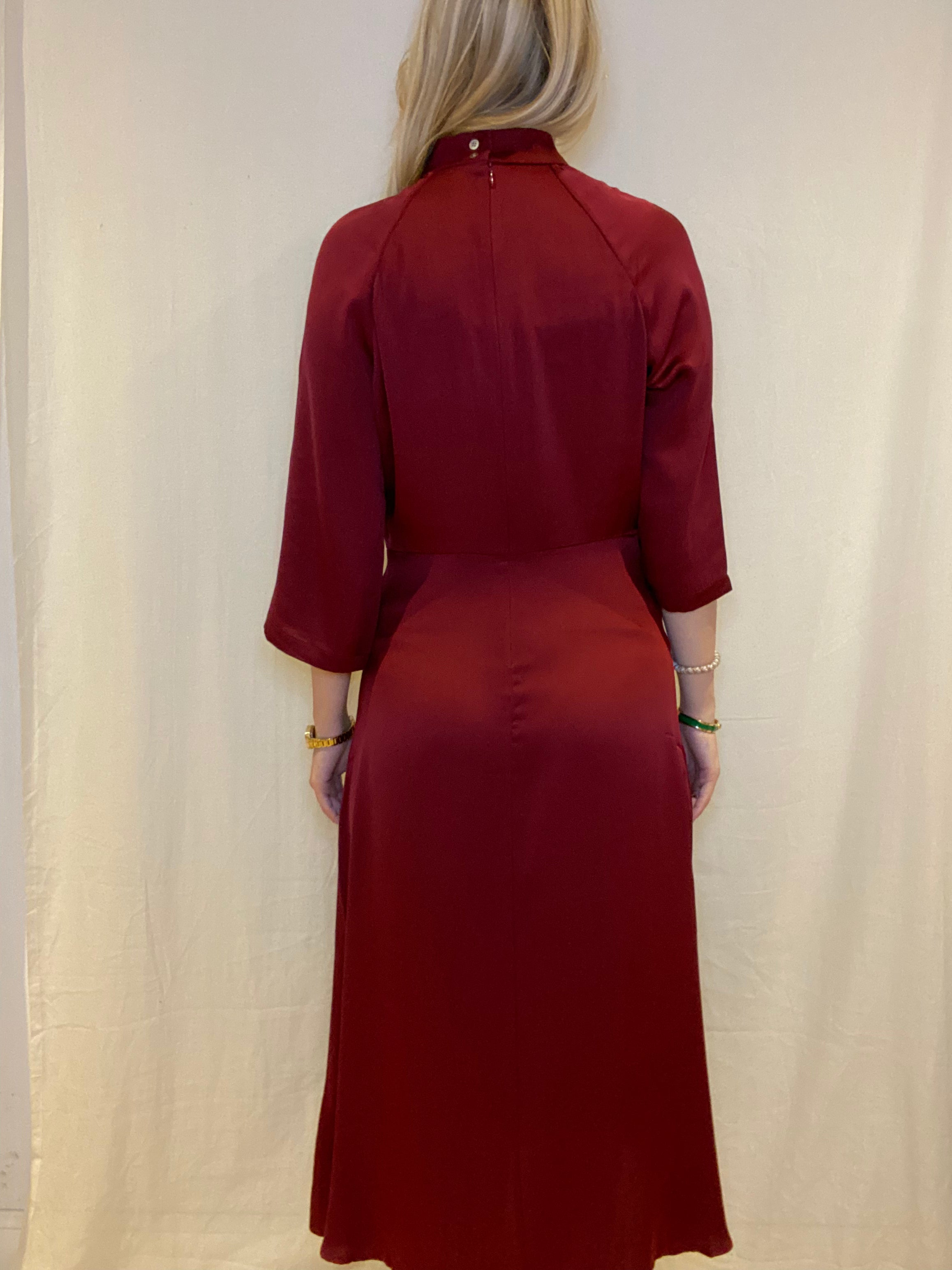 Florentina Dress Nack Twist, Burgundy