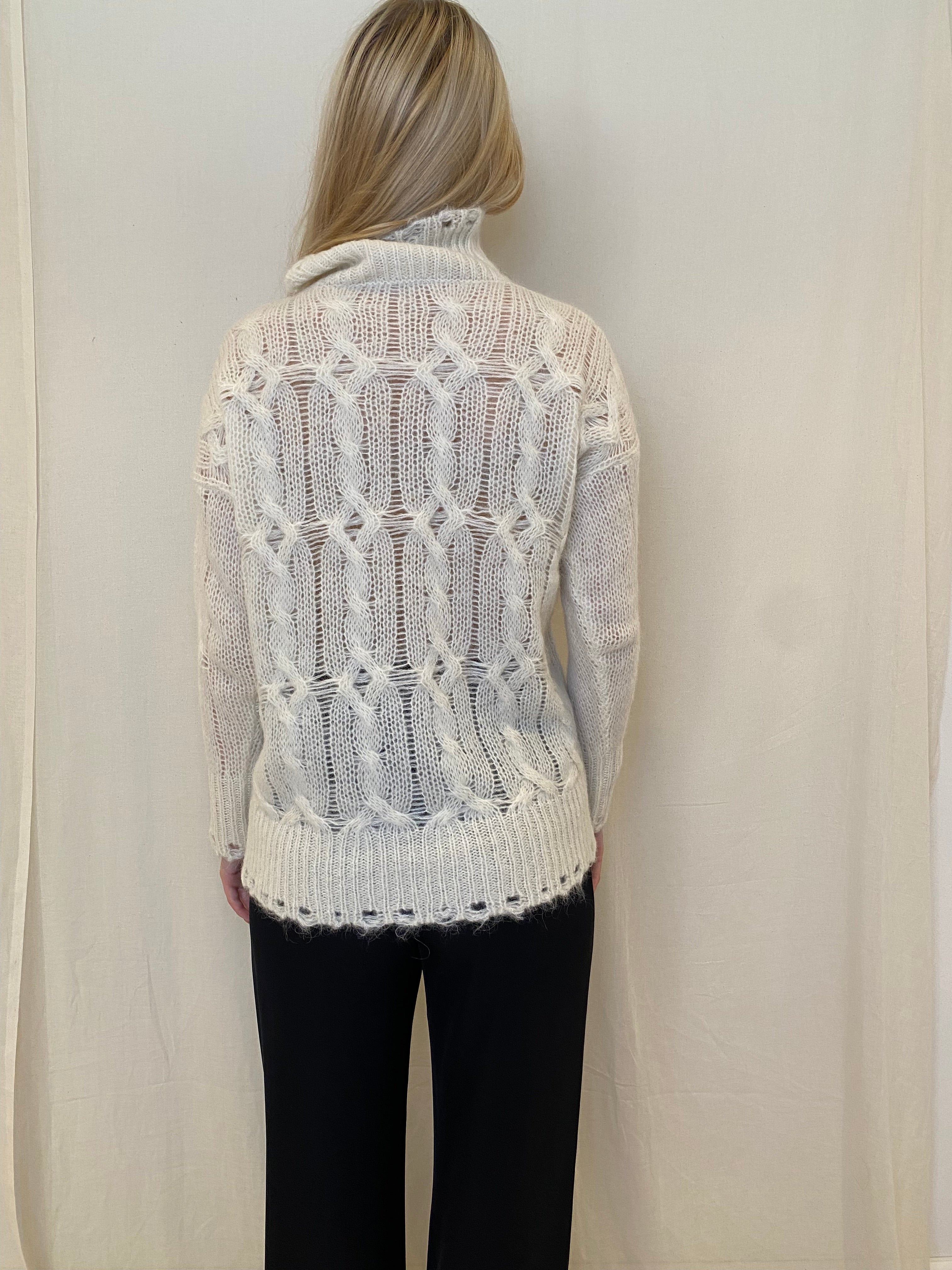 Sweater Alpaca Collo, Ivory