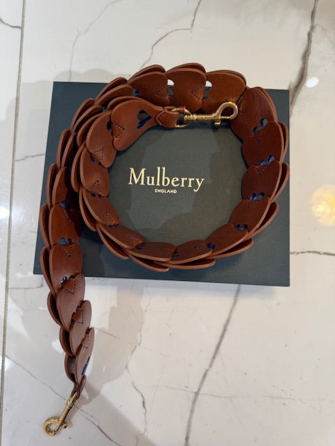 Heart Woven Leather Strap, Oak - Pigment Blue