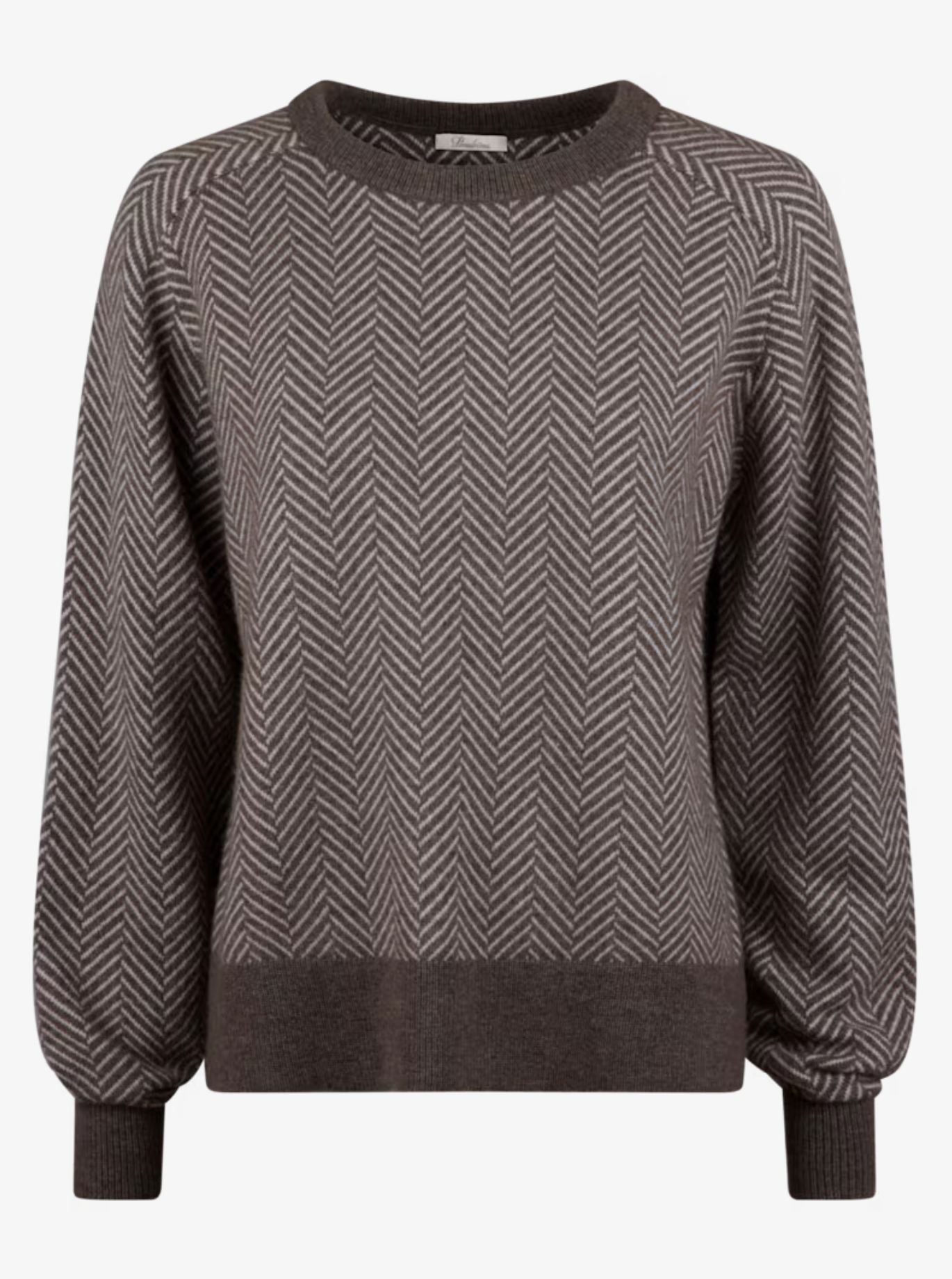 Iberia mörkbrun mönstrad Merino Ull Sweater Sweater.