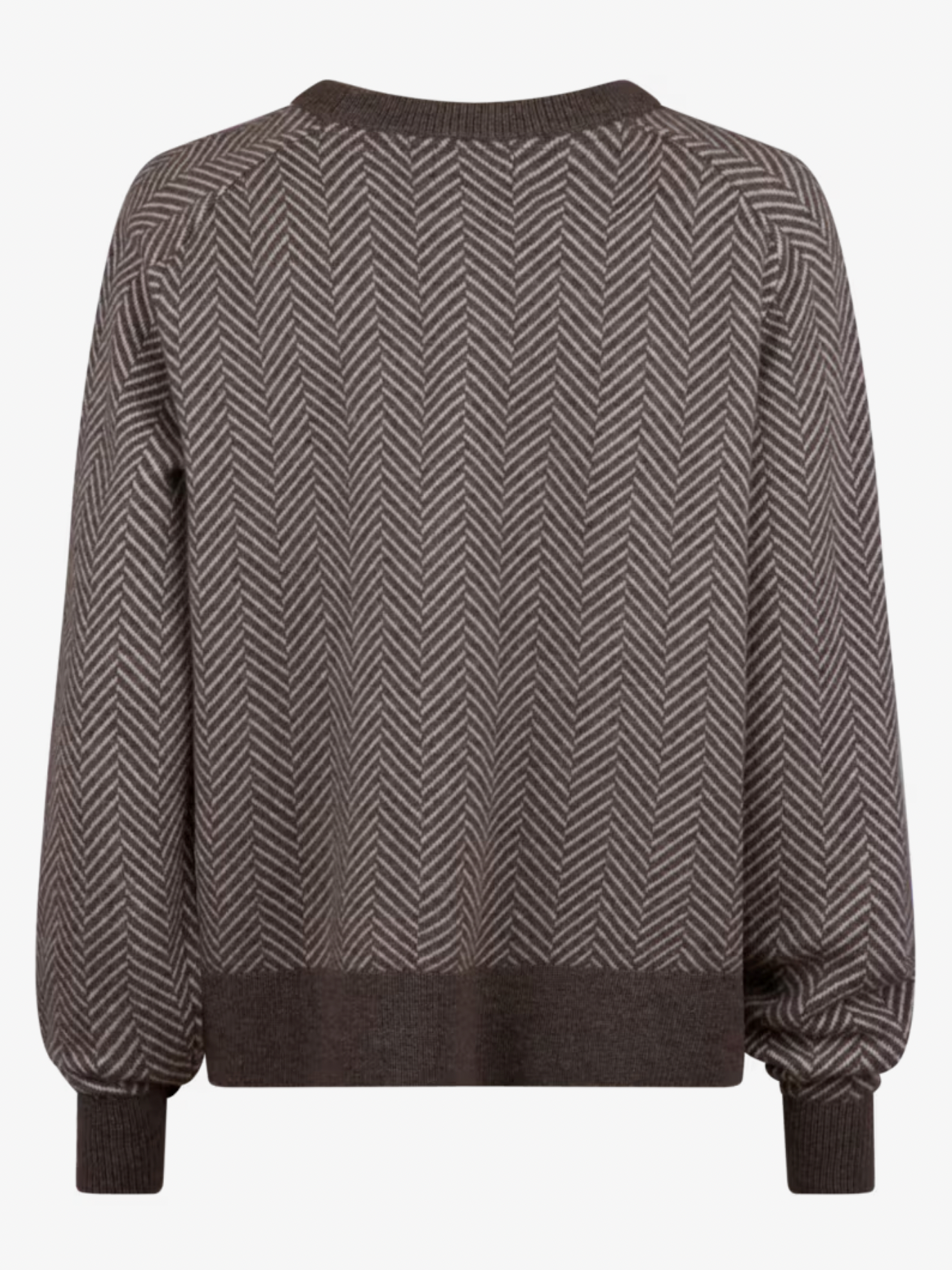 Iberia mörkbrun mönstrad Merino Ull Sweater Sweater.