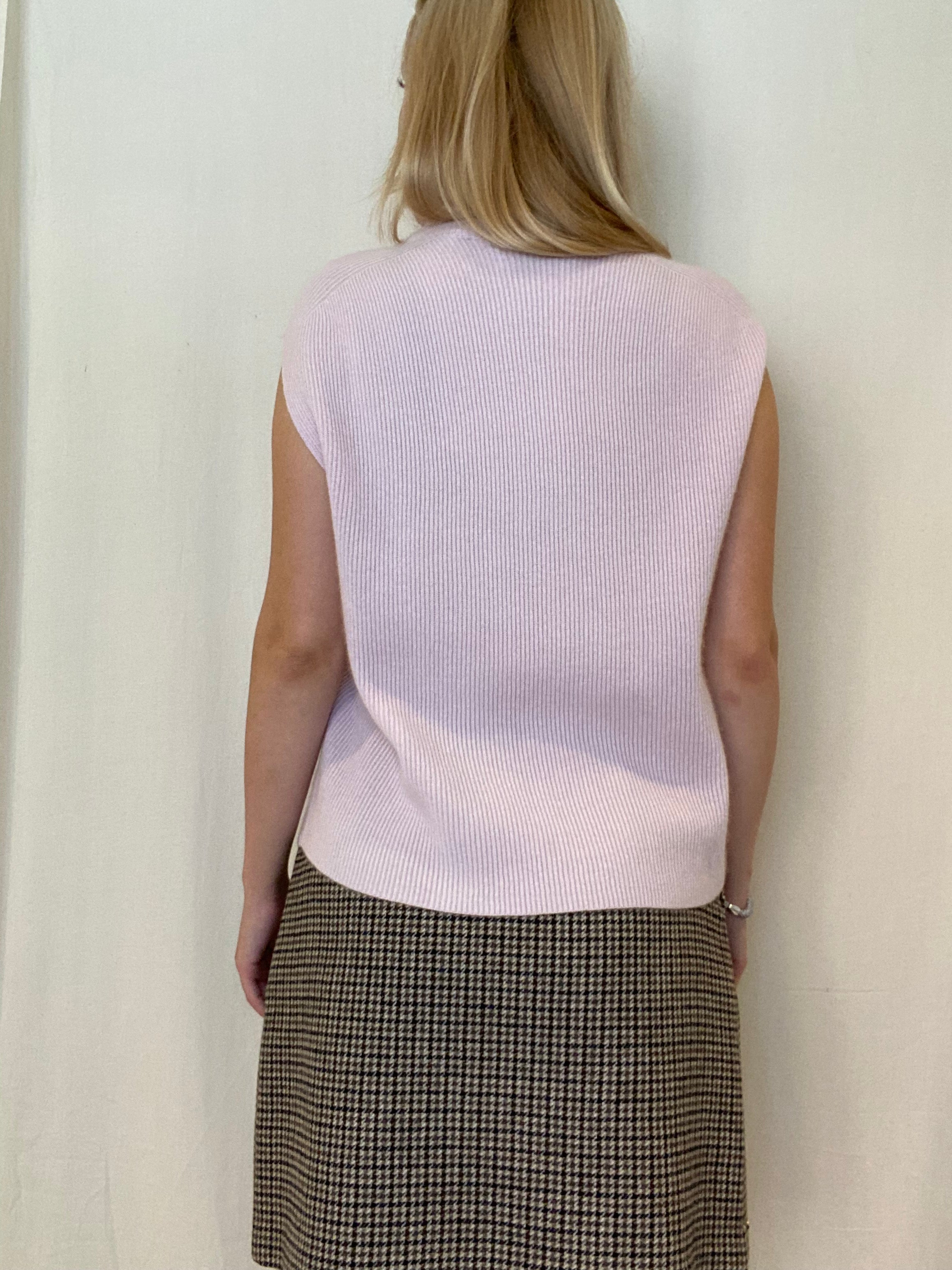 Idalia Sleeveless Knitted Vest,  Light Pink