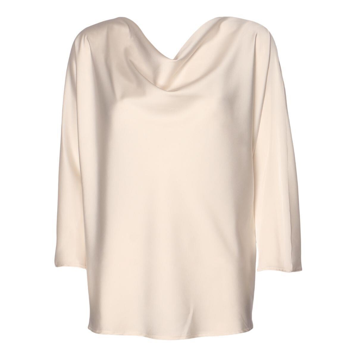 Blouse with waterfall collar, Champagne.