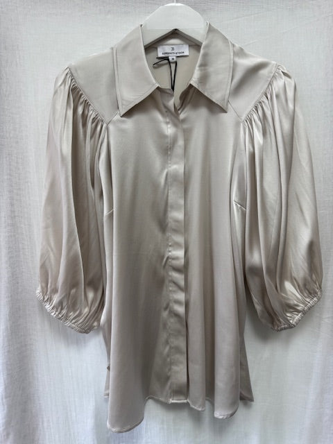 Iria Silk Blouse, Champagne